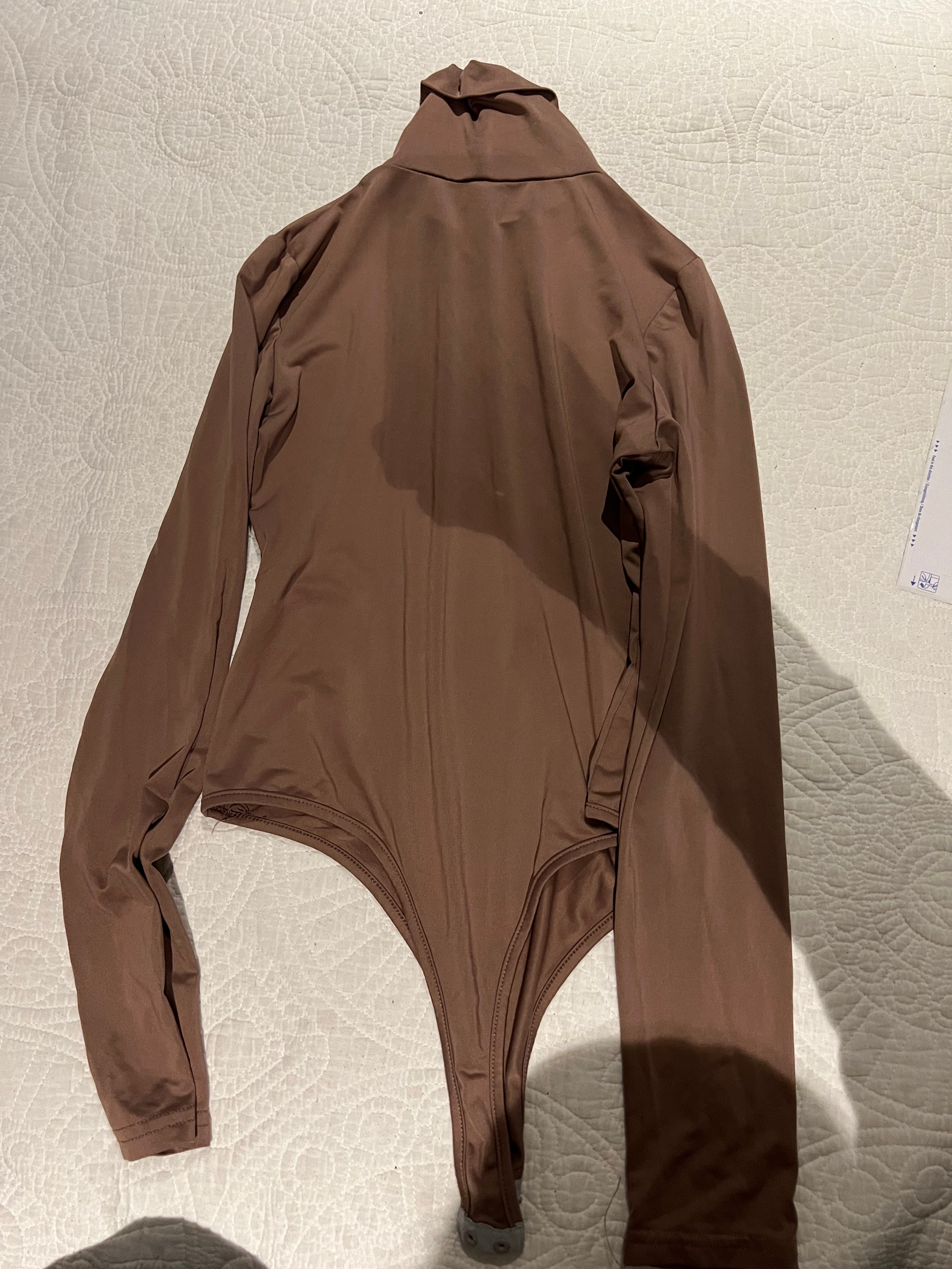 Brown turtle neck bodysuit