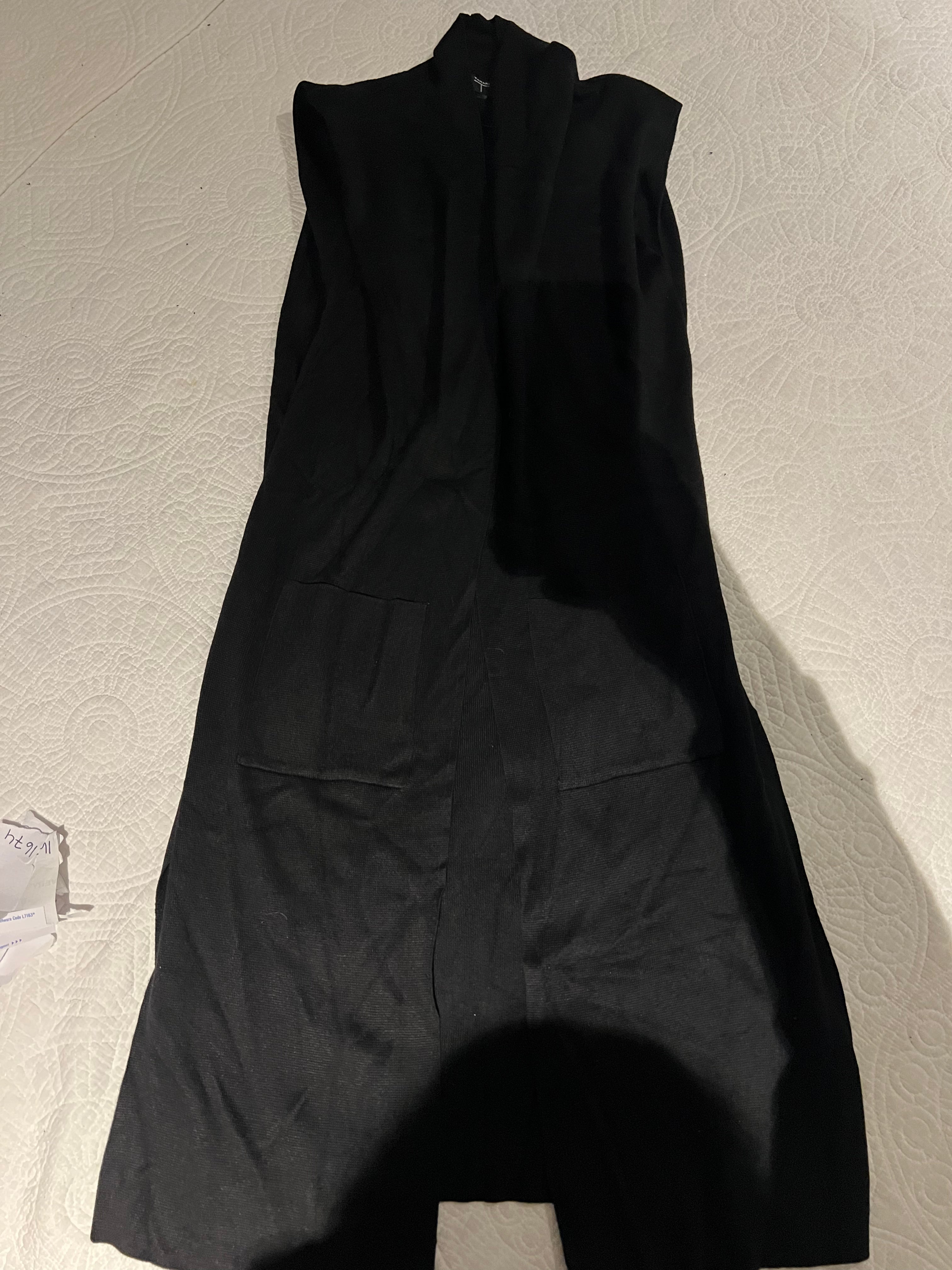 Black sleeveless cardigan