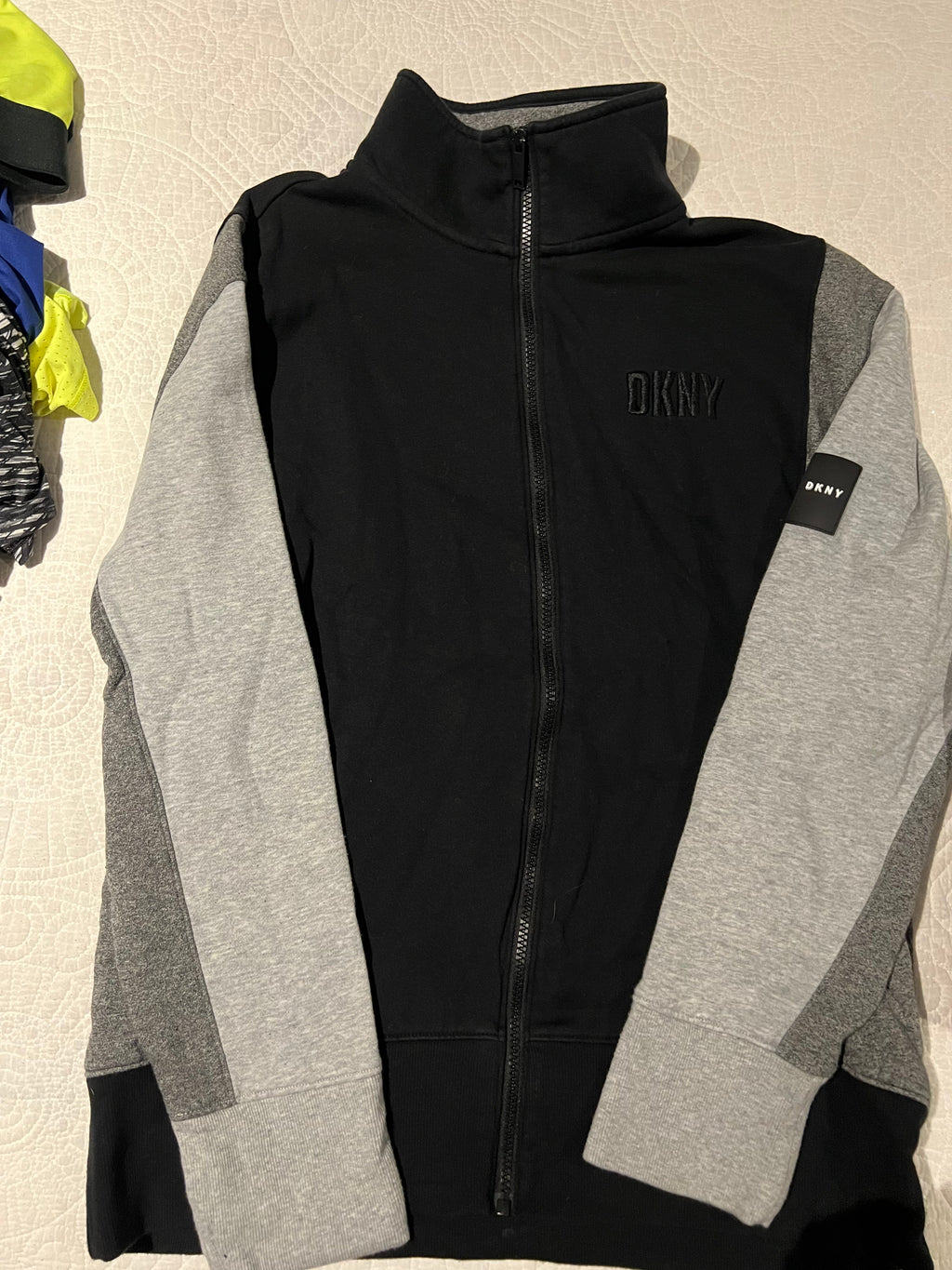 DKNY black/grey zip up hoodie
