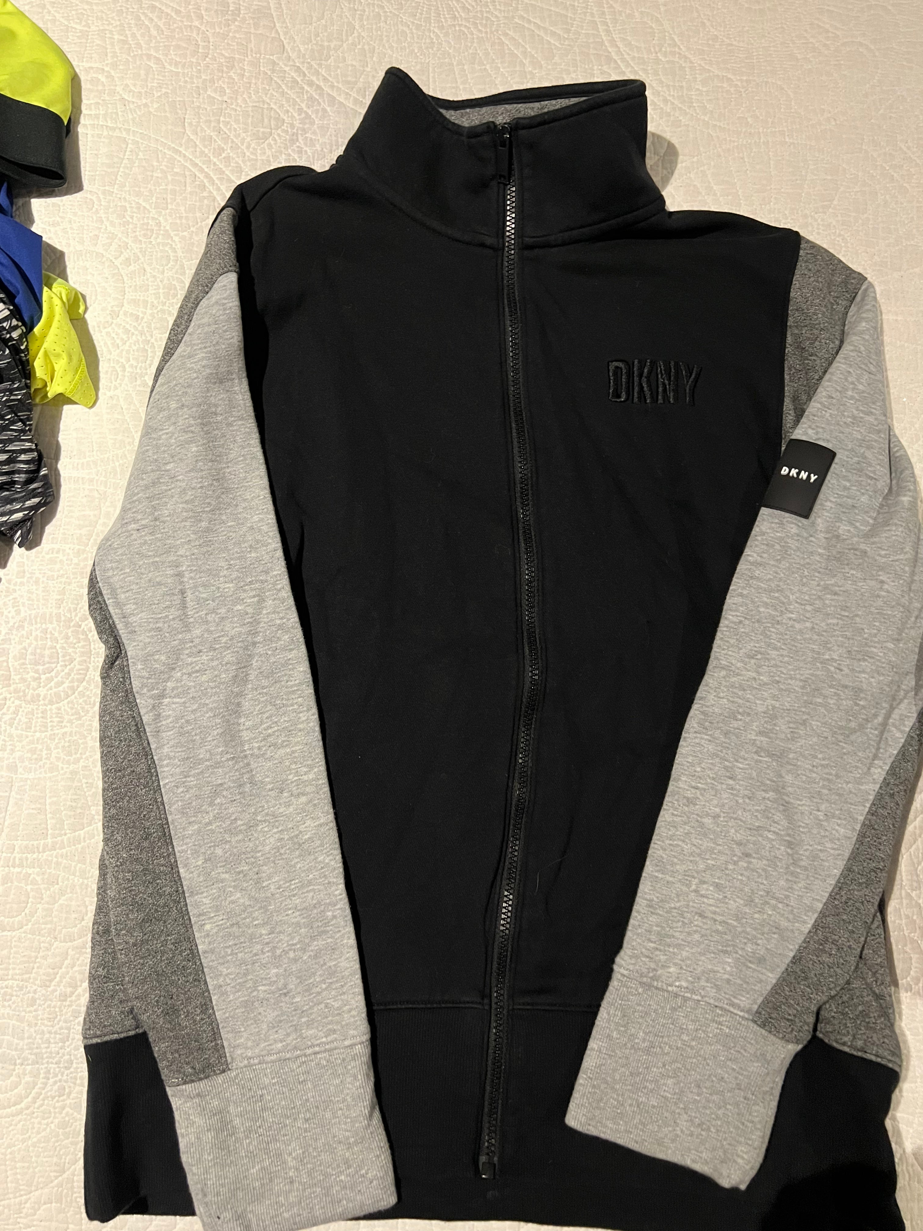 DKNY black/grey zip up hoodie