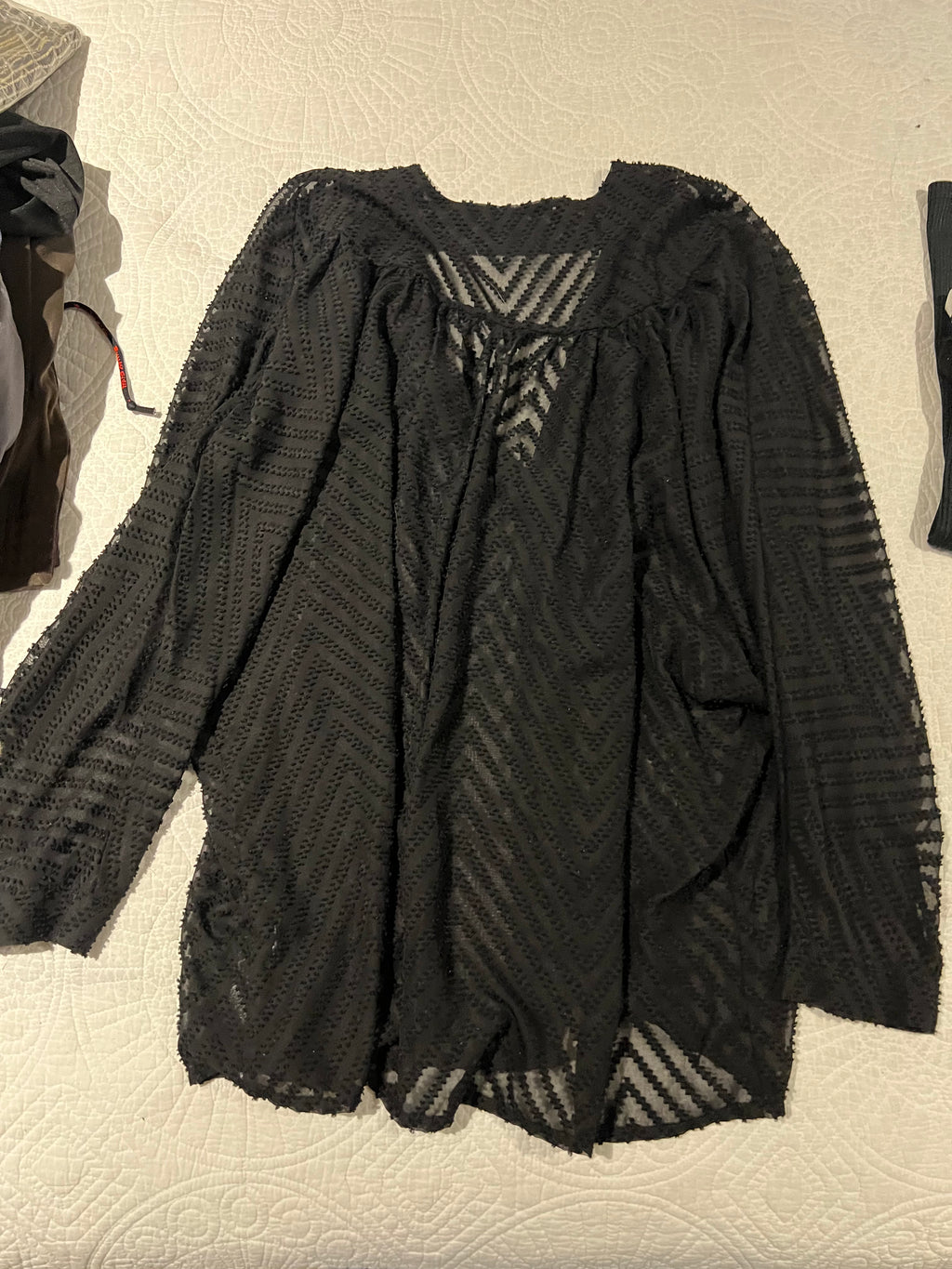 Black sheer long sleeve shirt