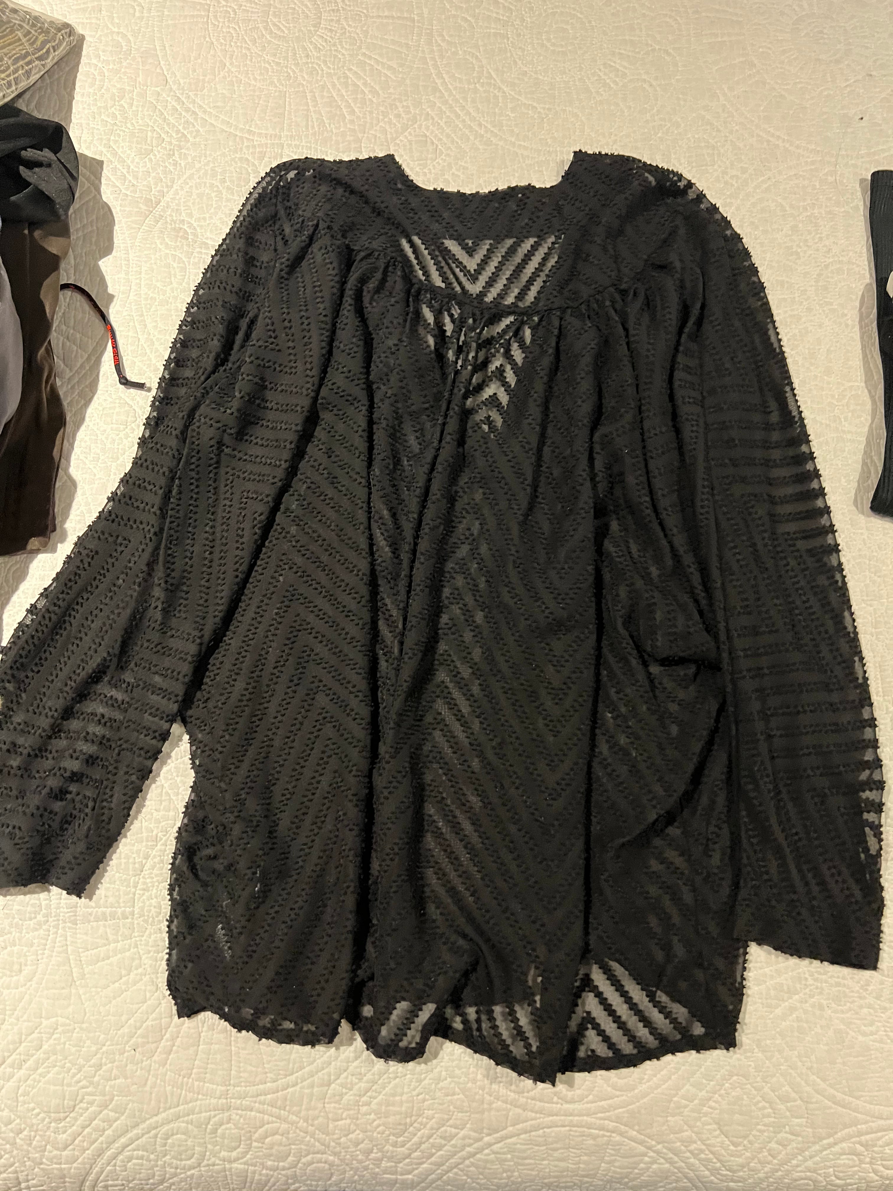 Black sheer long sleeve shirt