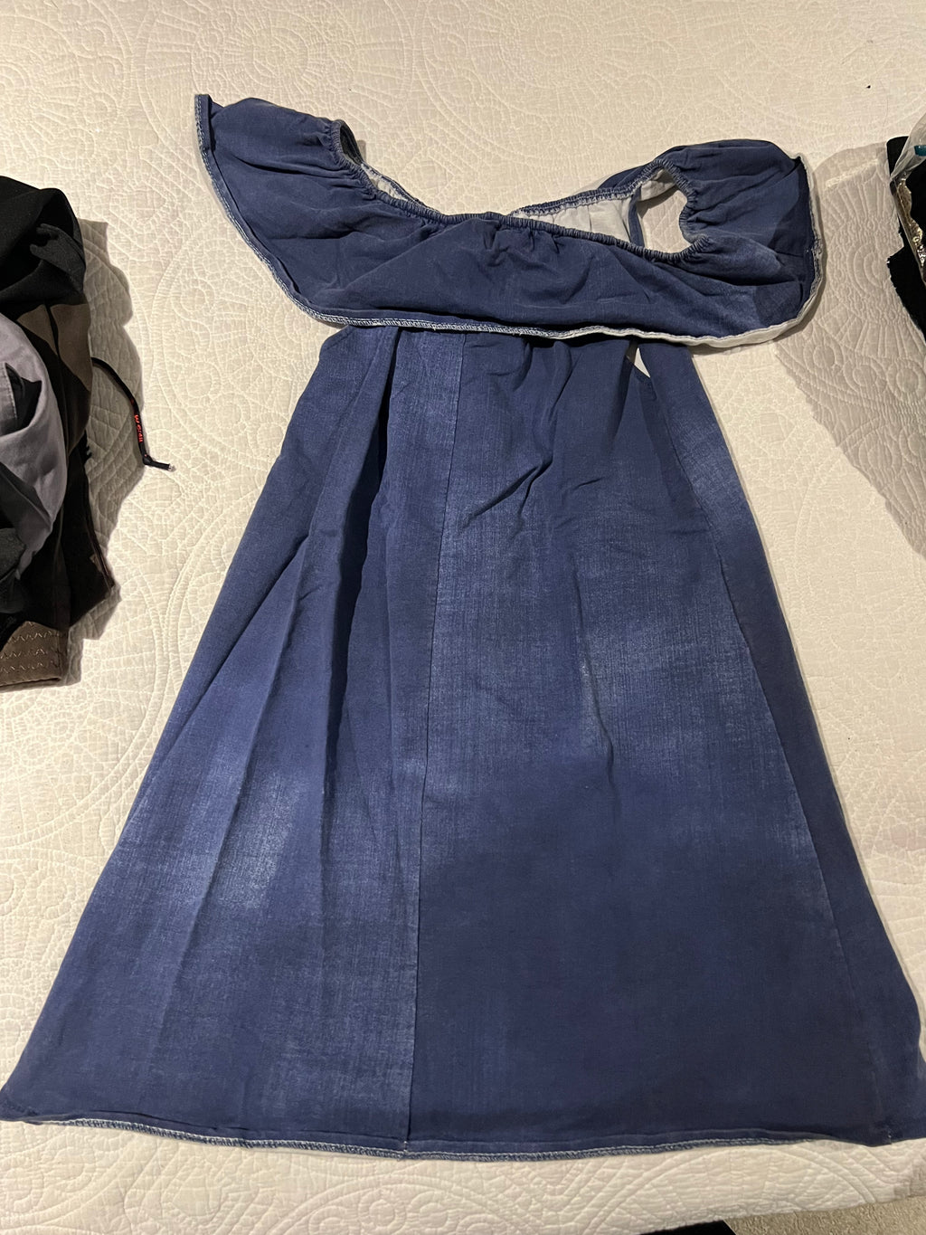 Off shoulder blue dress