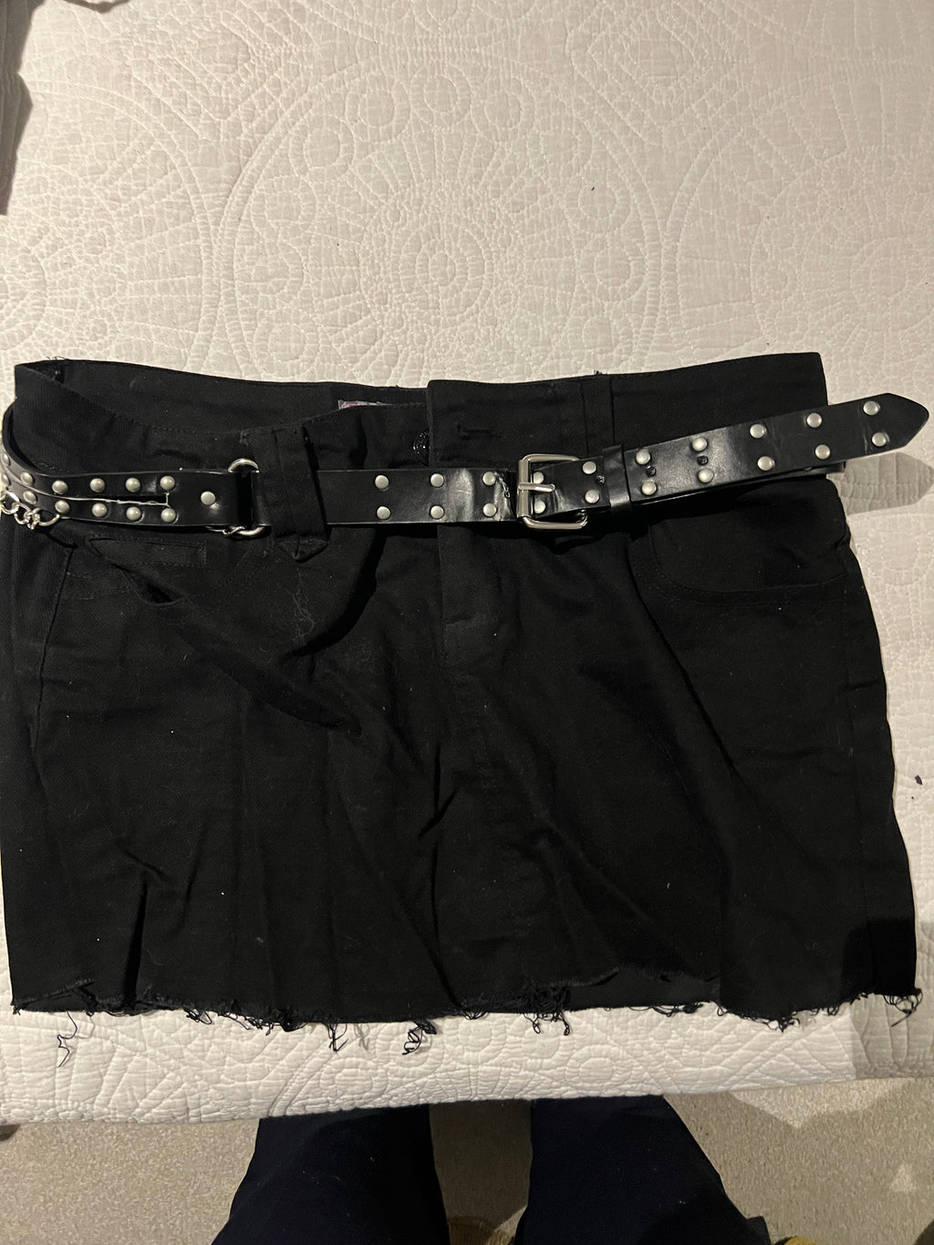 Black mini skirt