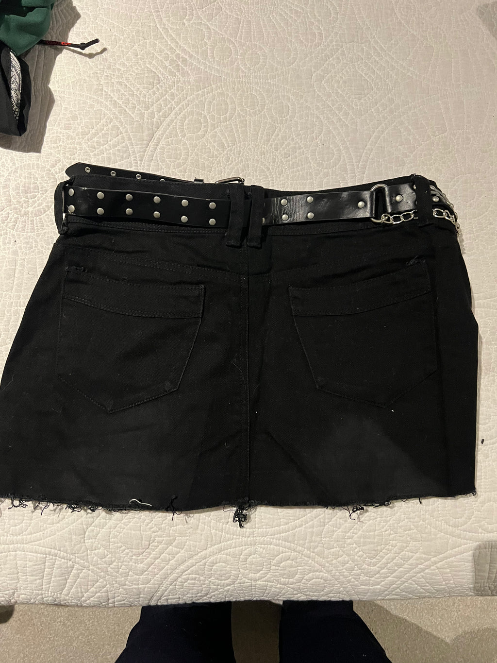Black mini skirt