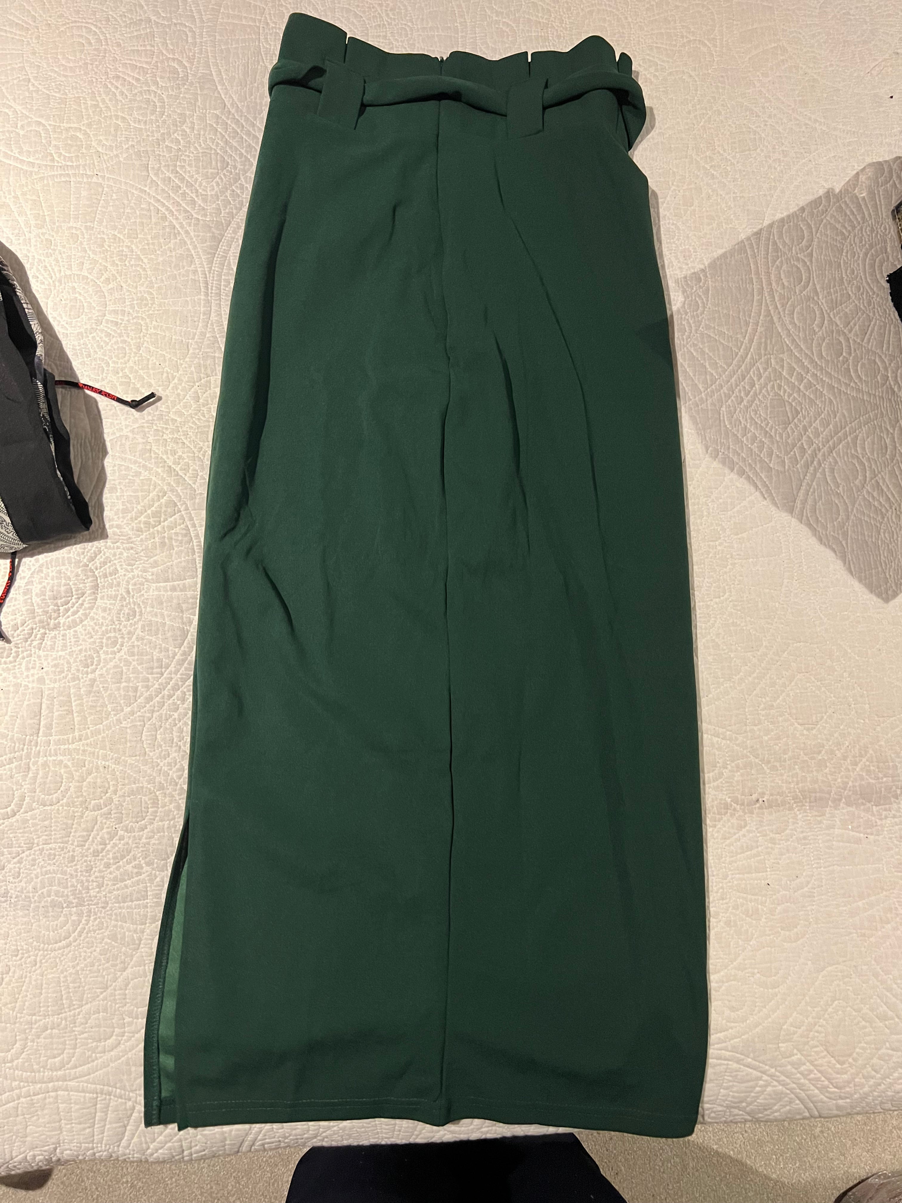 Green maxi skirt