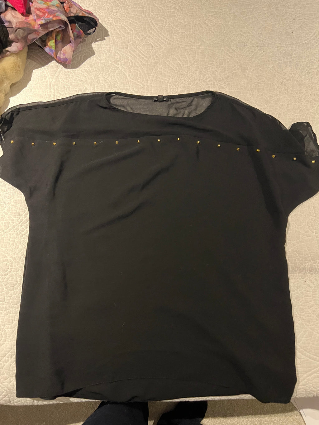 Black short sleeve top