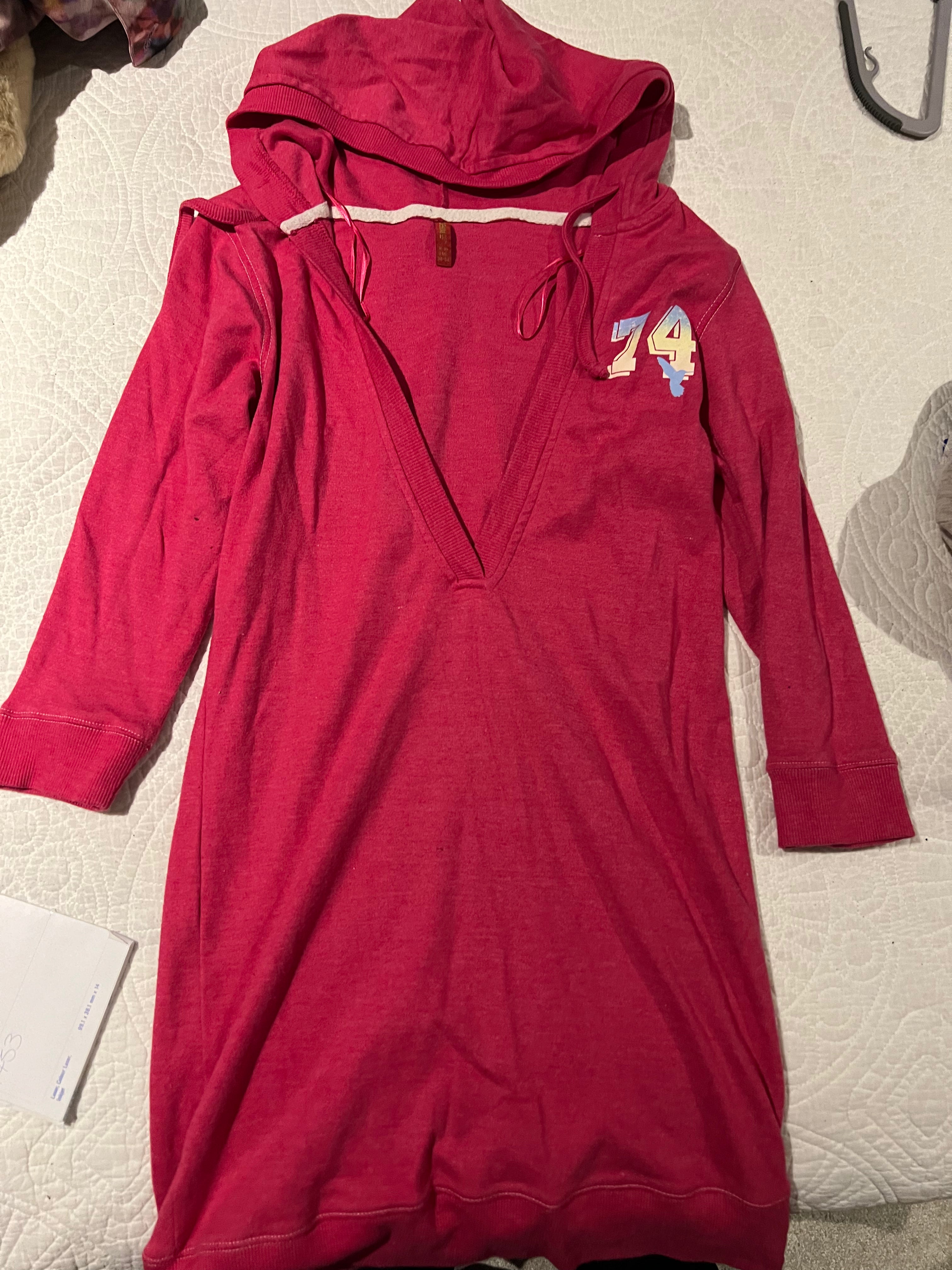 Long v neck hoodie