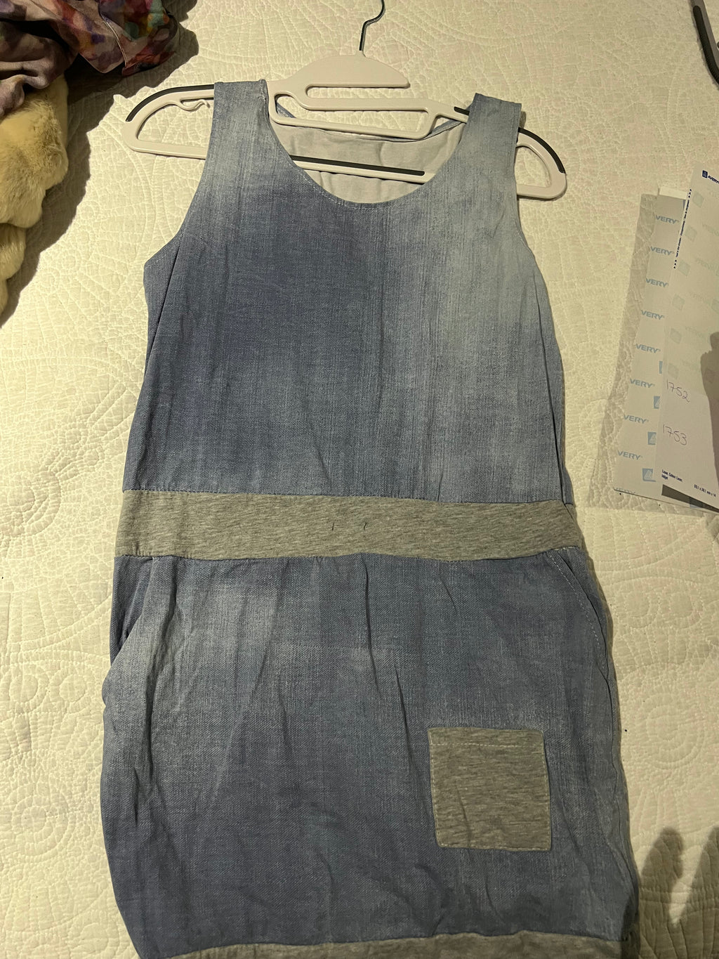 Blue tie dye midi dress