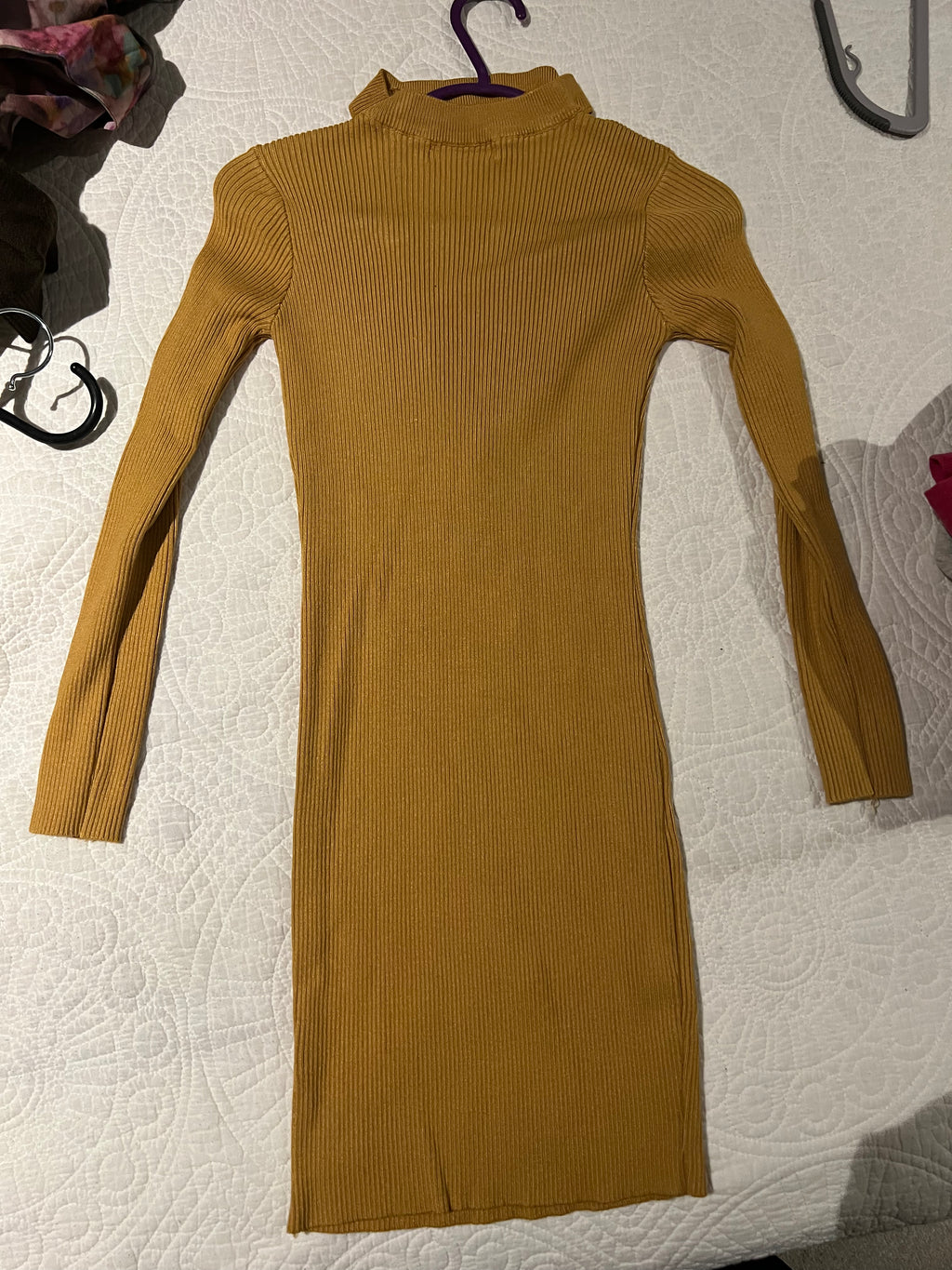 Mustard yellow cut out midi dress