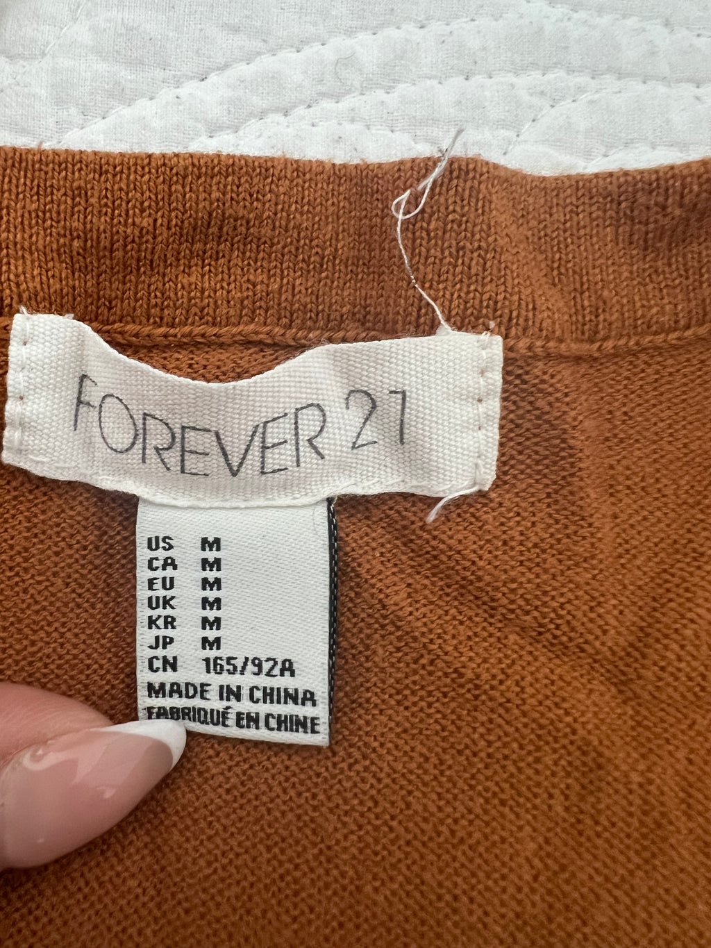 Long orange cardigan