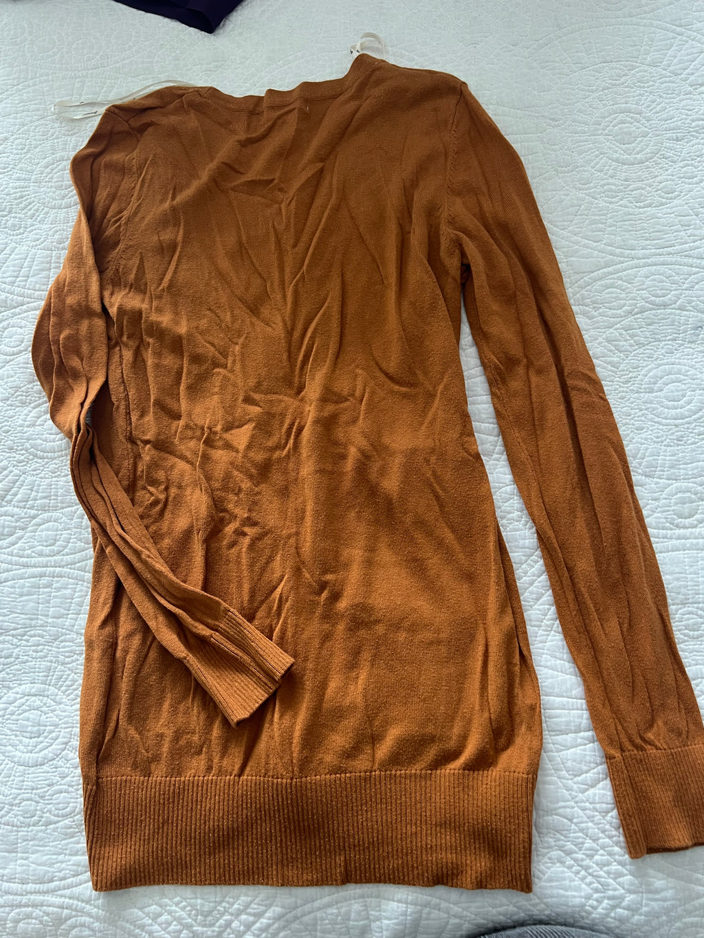 Long orange cardigan