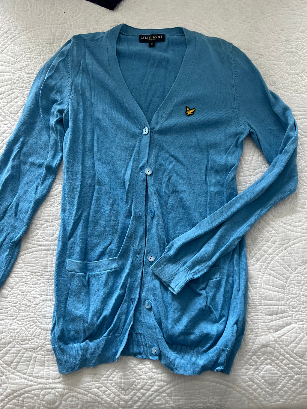 Blue long sleeve cardigan