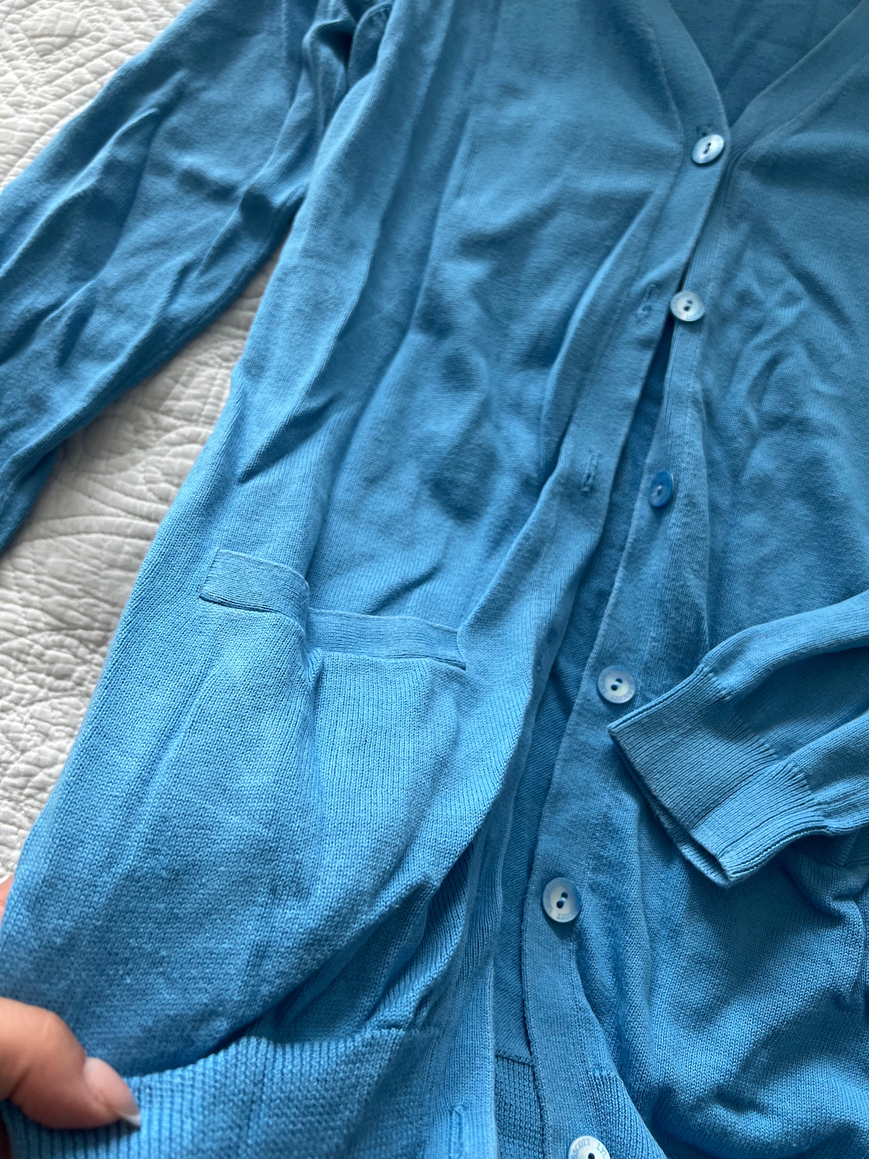 Blue long sleeve cardigan