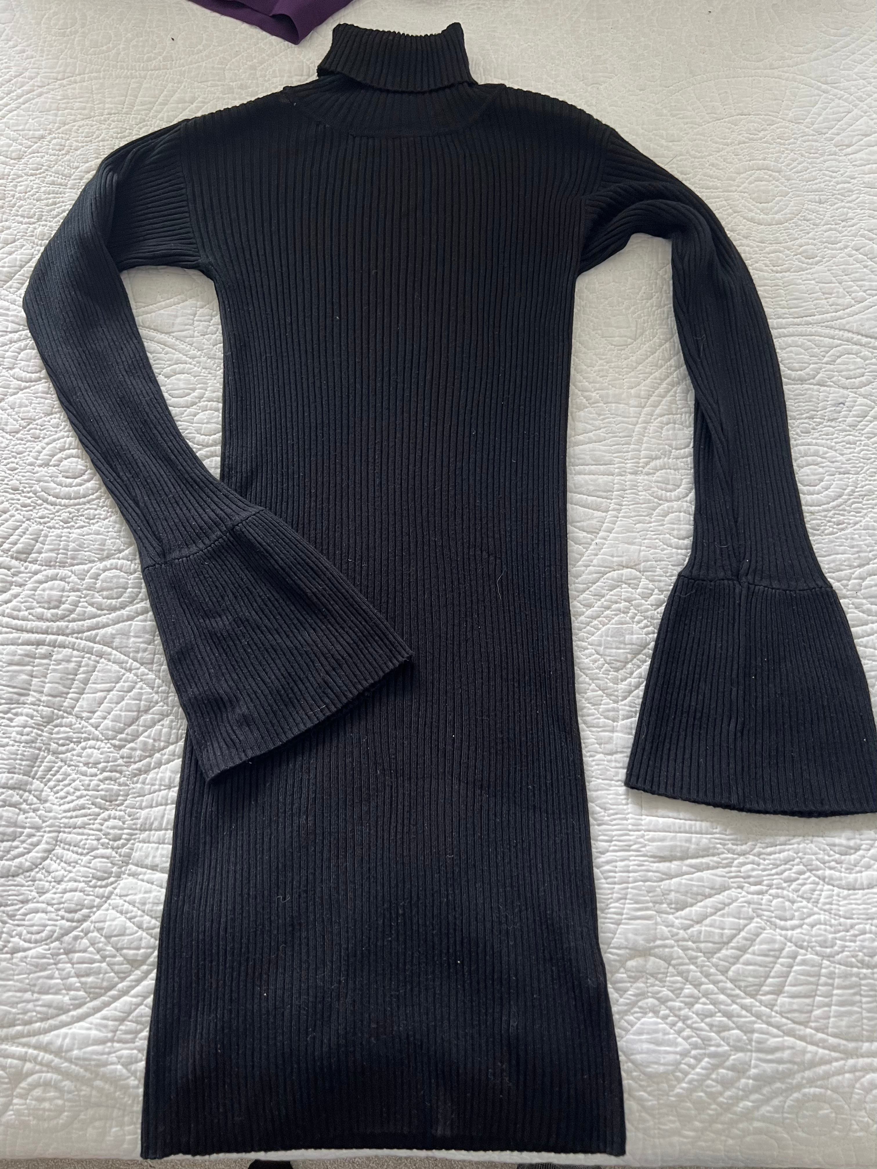 Black turtle neck dress