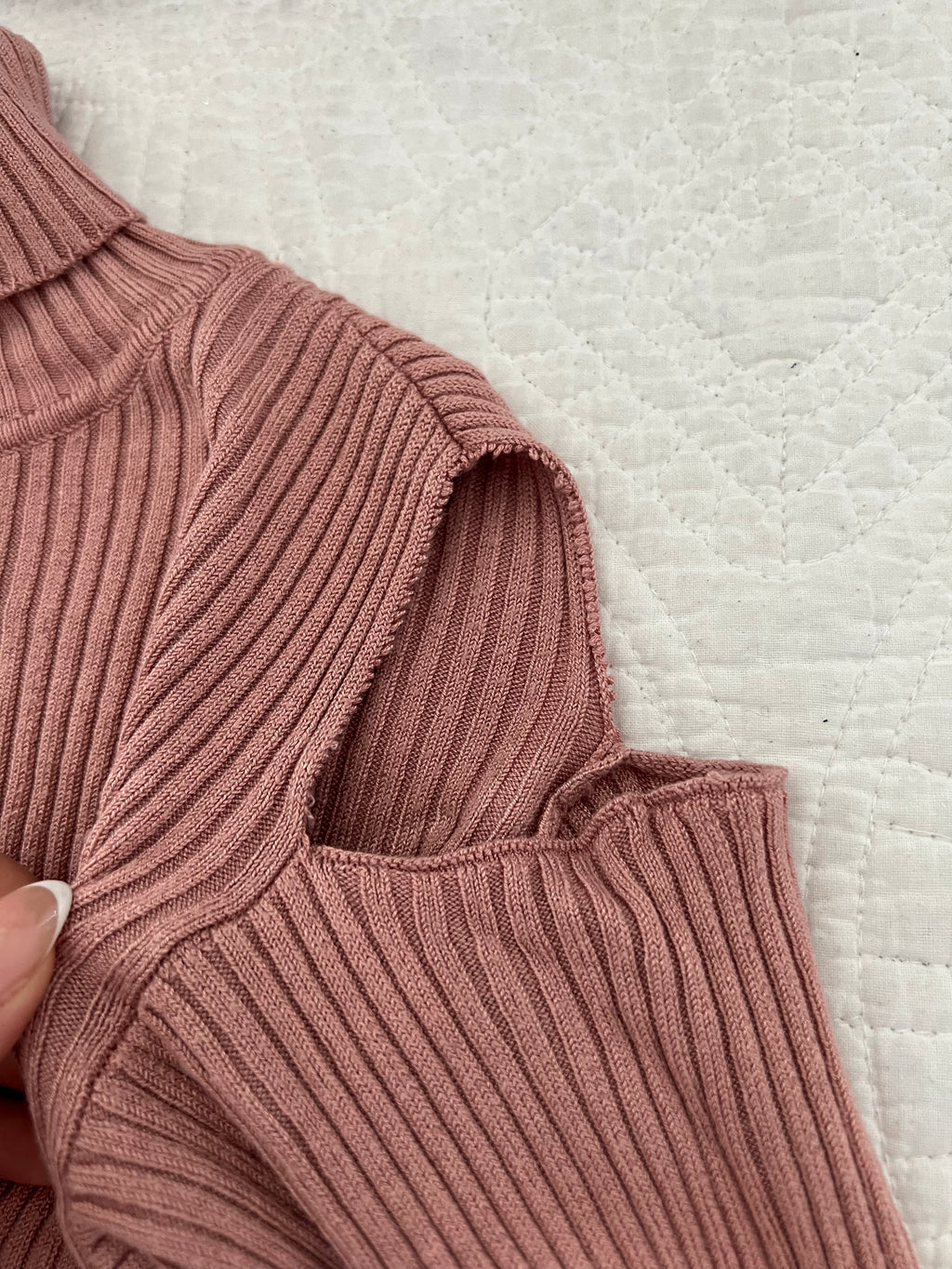 Pink turtle neck dress