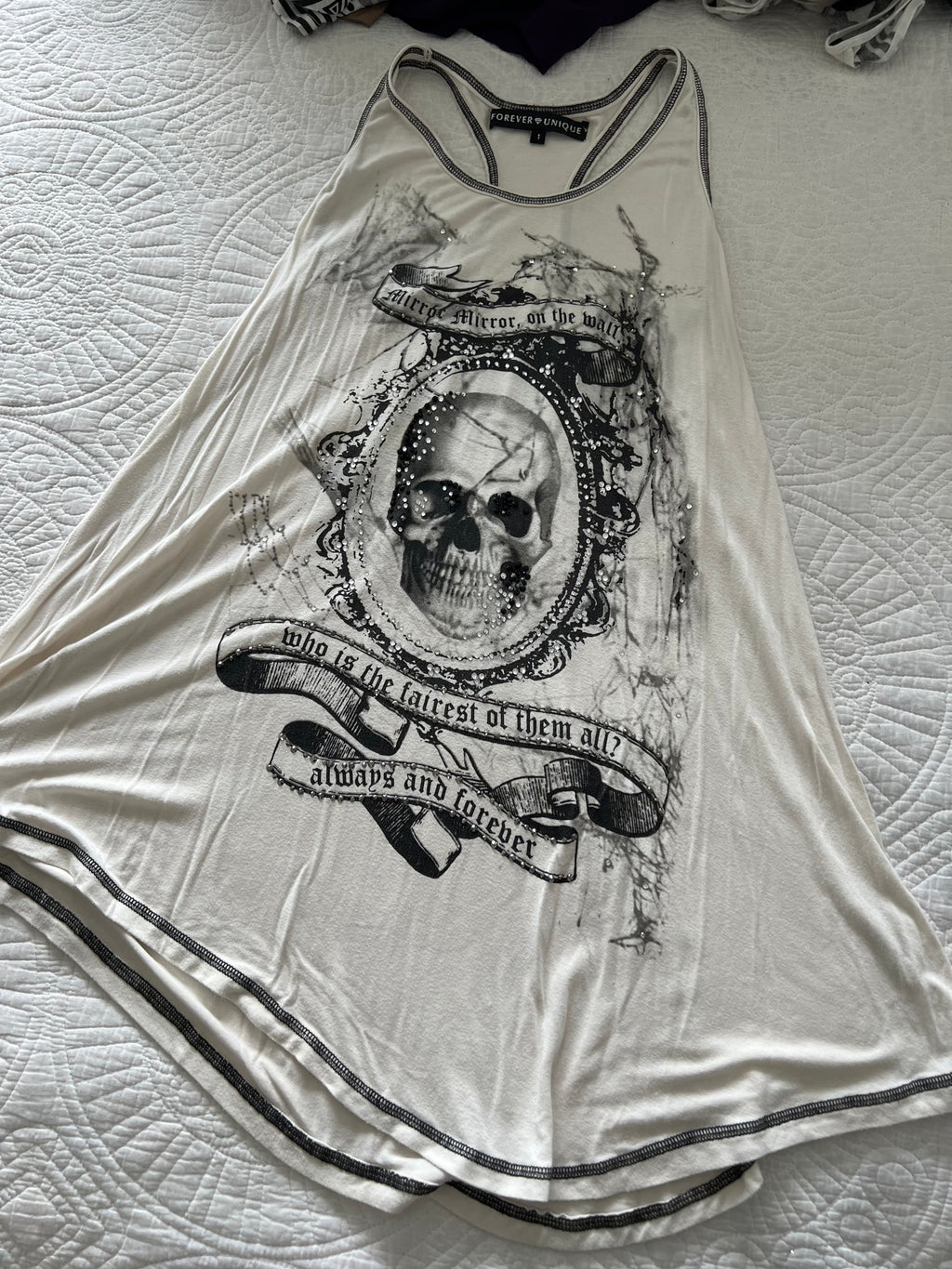White graphic top