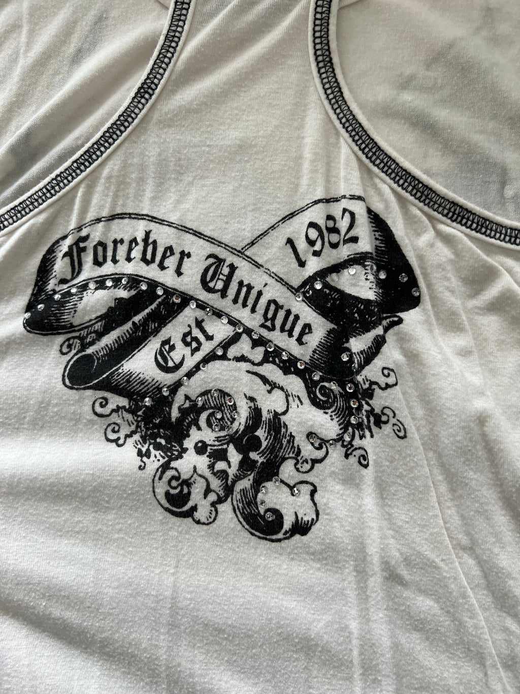 White graphic top