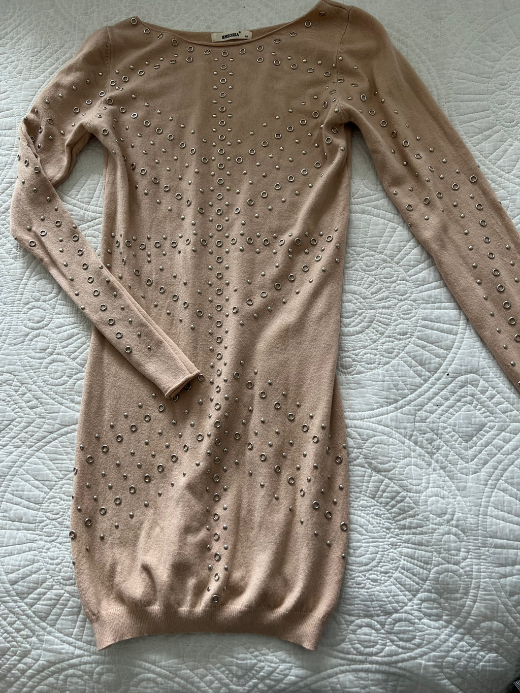 Nude jumper dress
