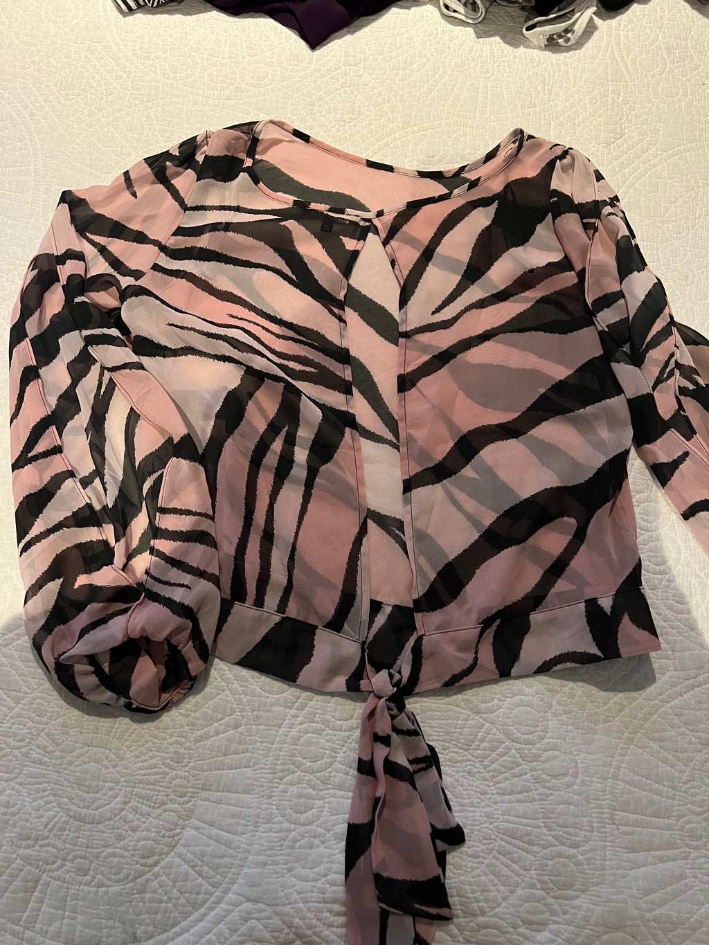 Pink zebra print top
