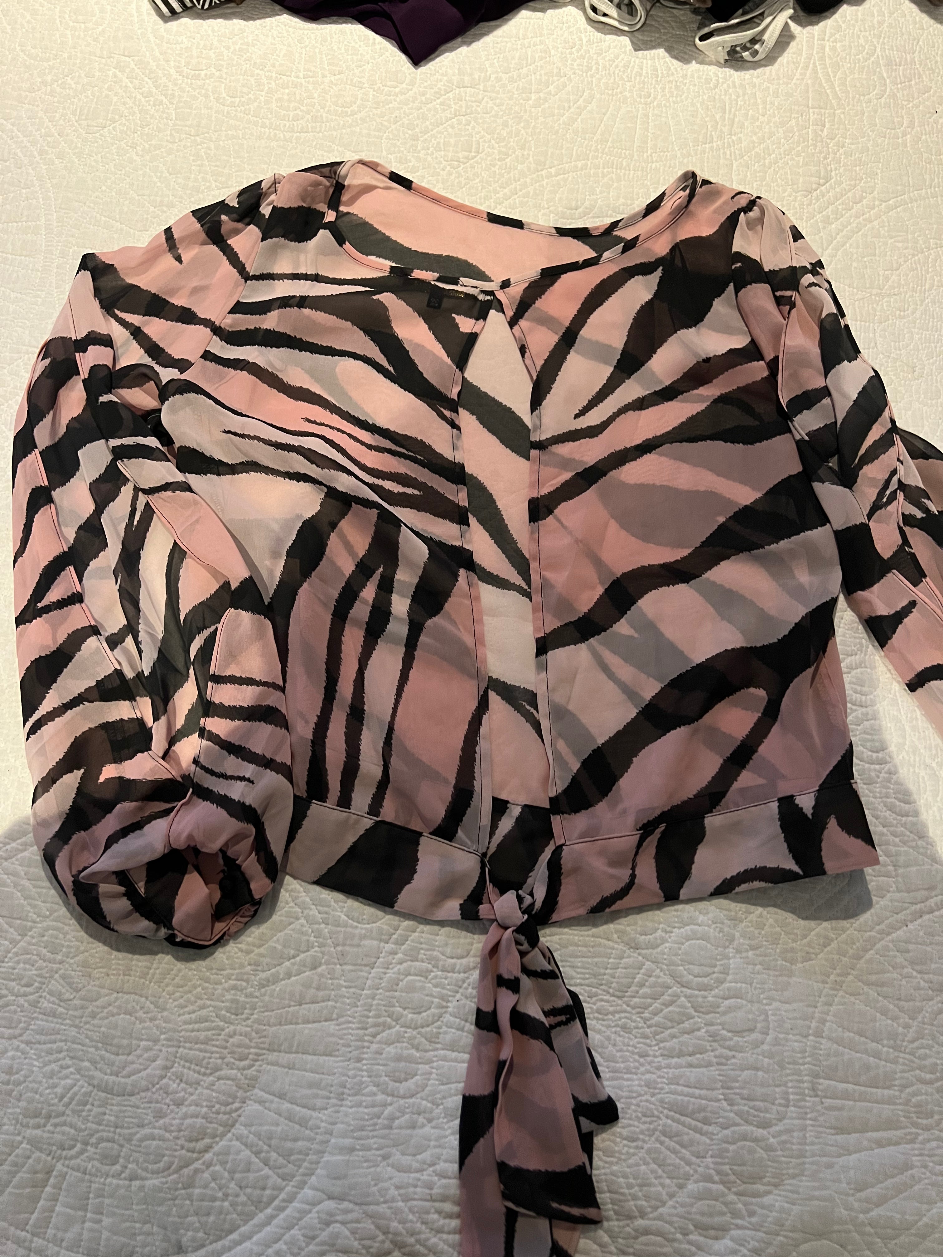 Pink zebra print top