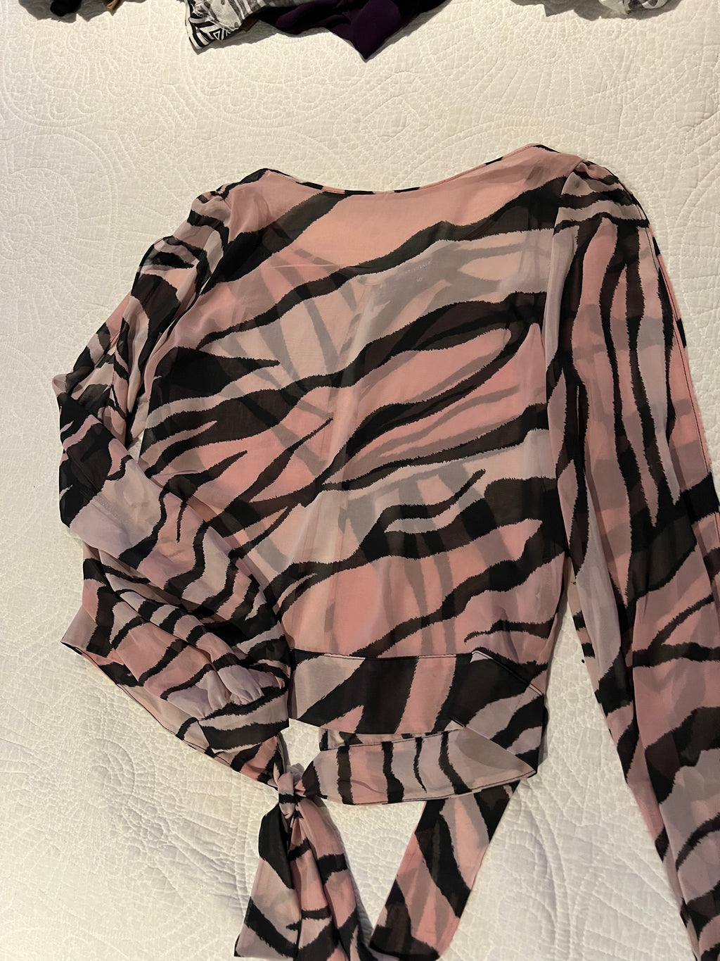 Pink zebra print top