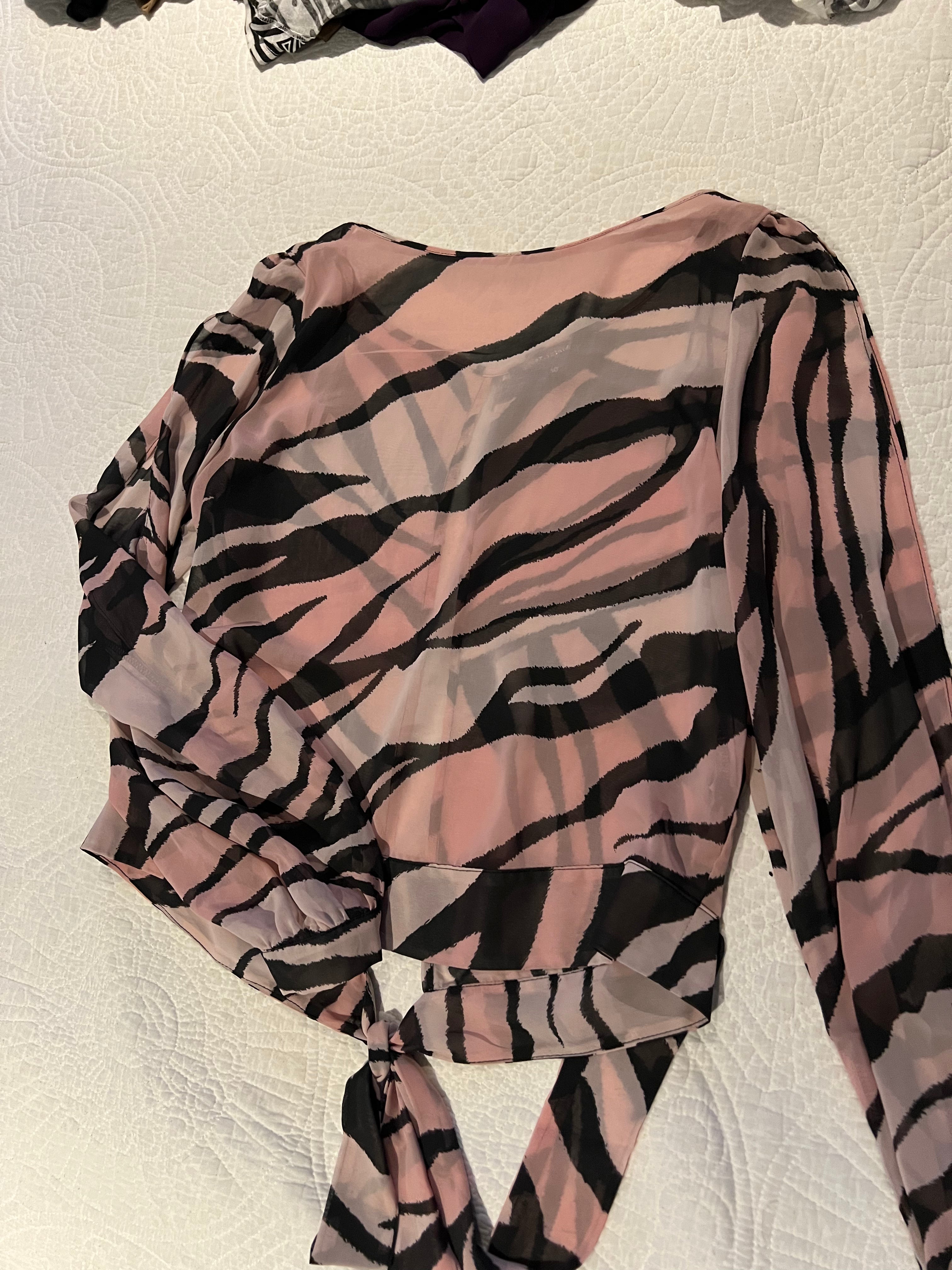 Pink zebra print top