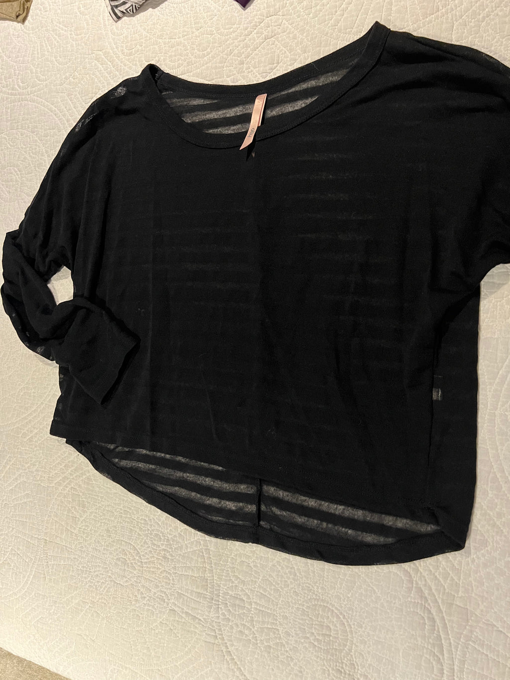 Black oversized sheer top
