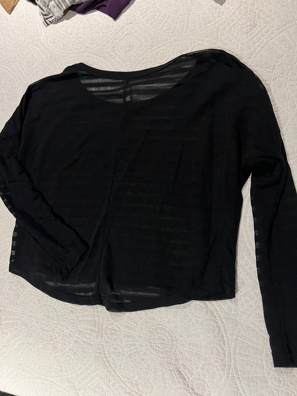 Black oversized sheer top