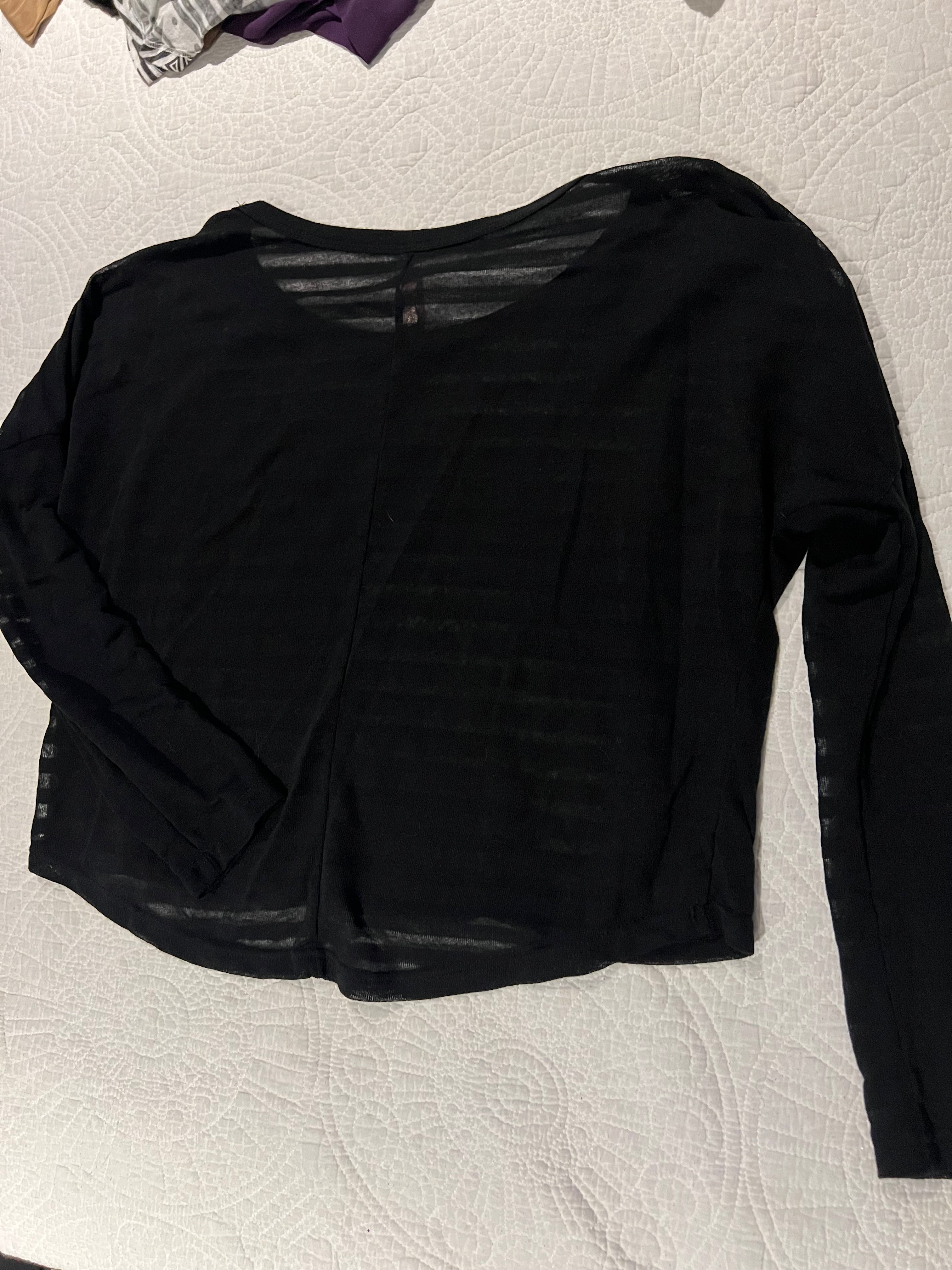 Black oversized sheer top