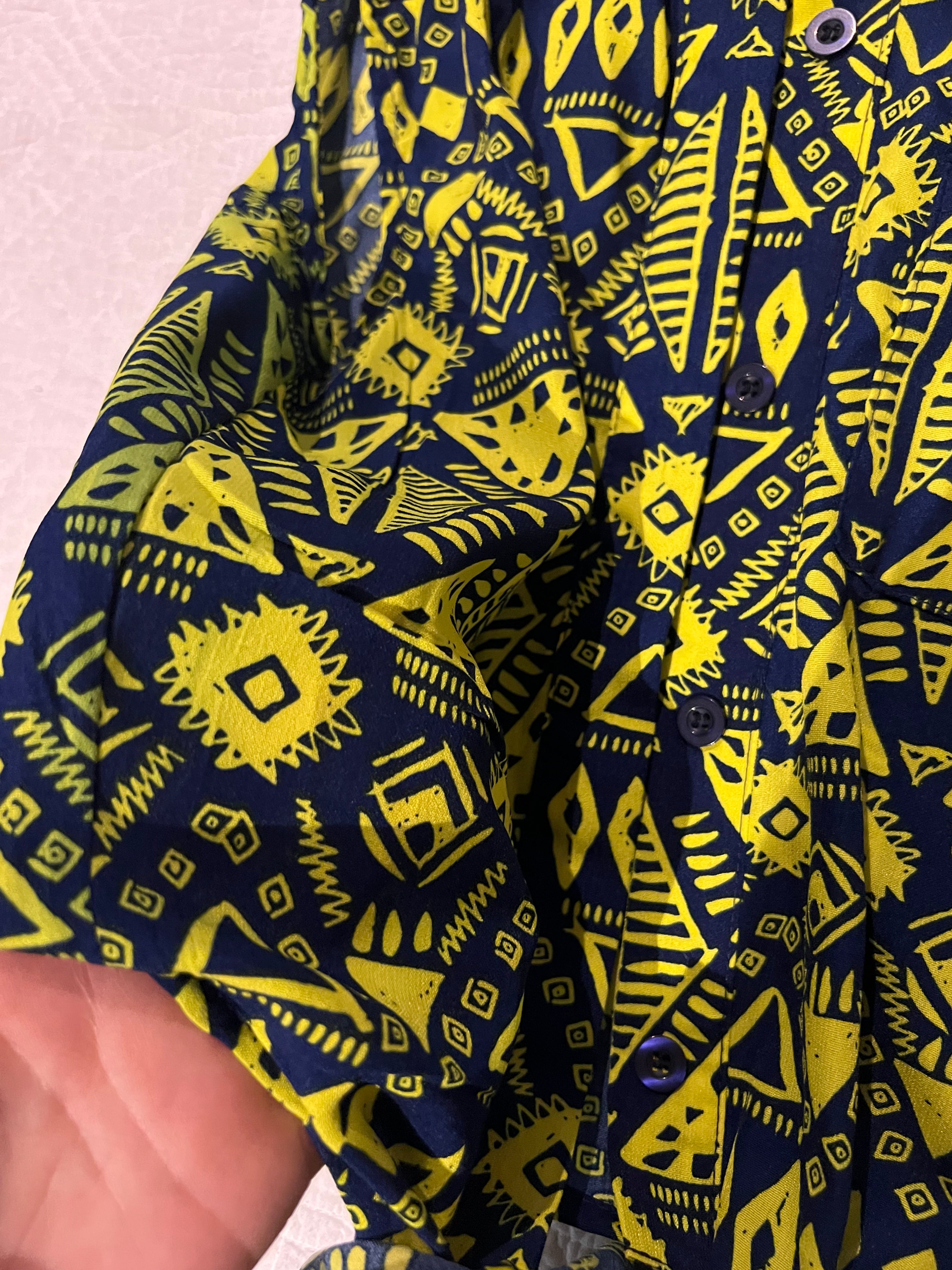 Yellow pattern crop top