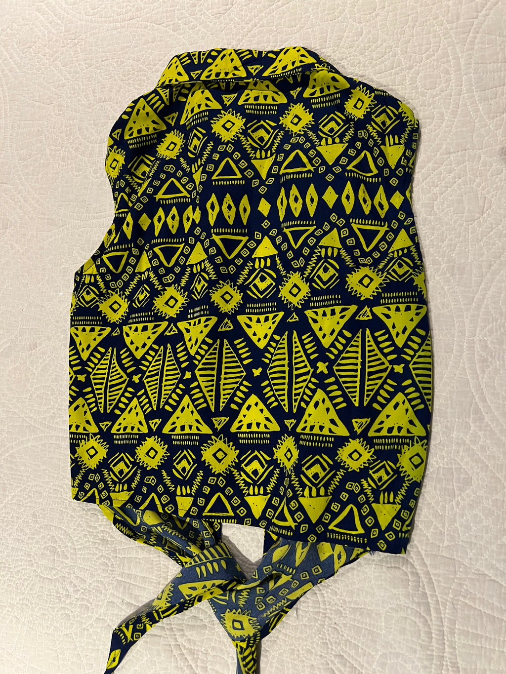 Yellow pattern crop top