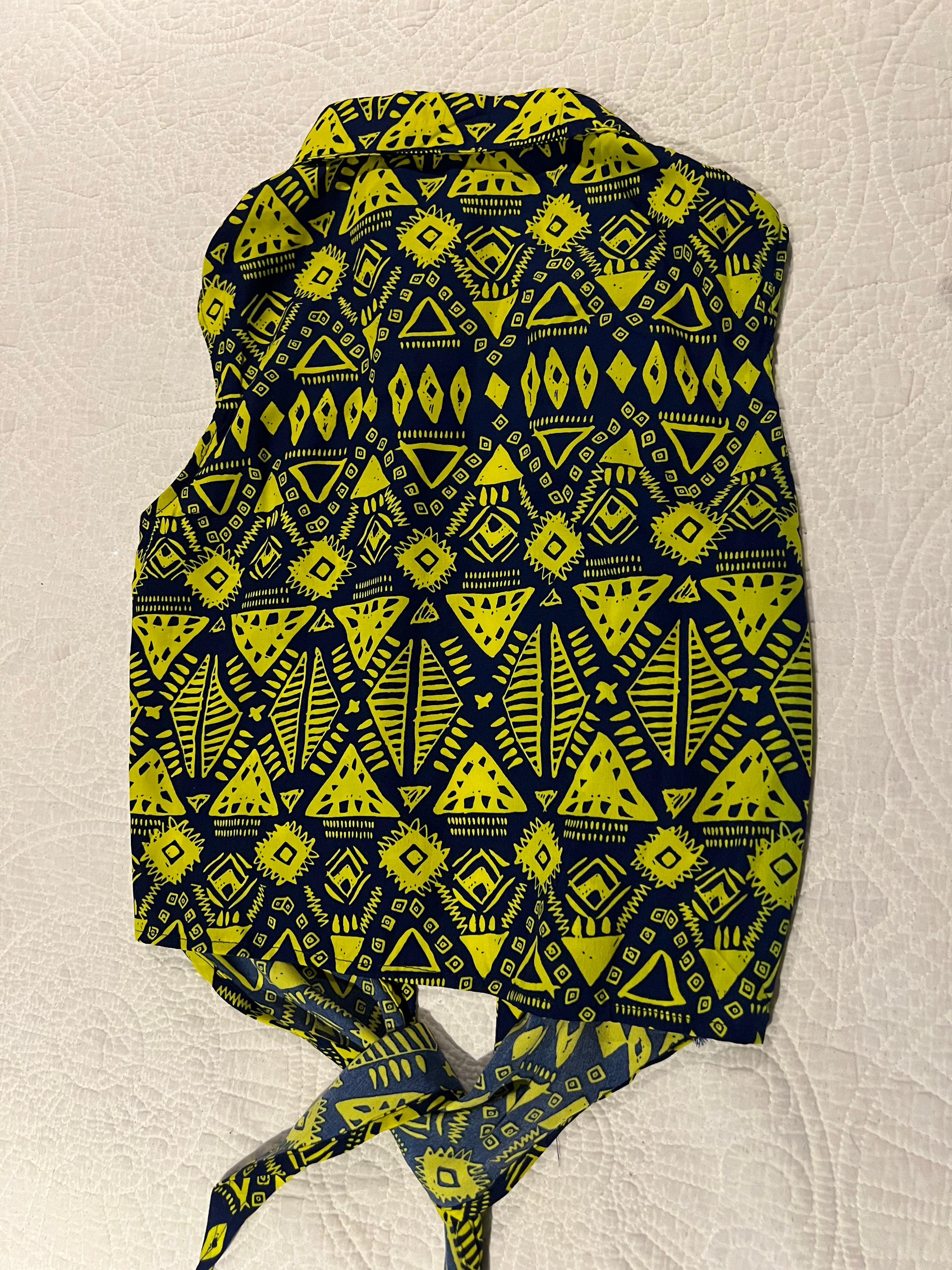 Yellow pattern crop top