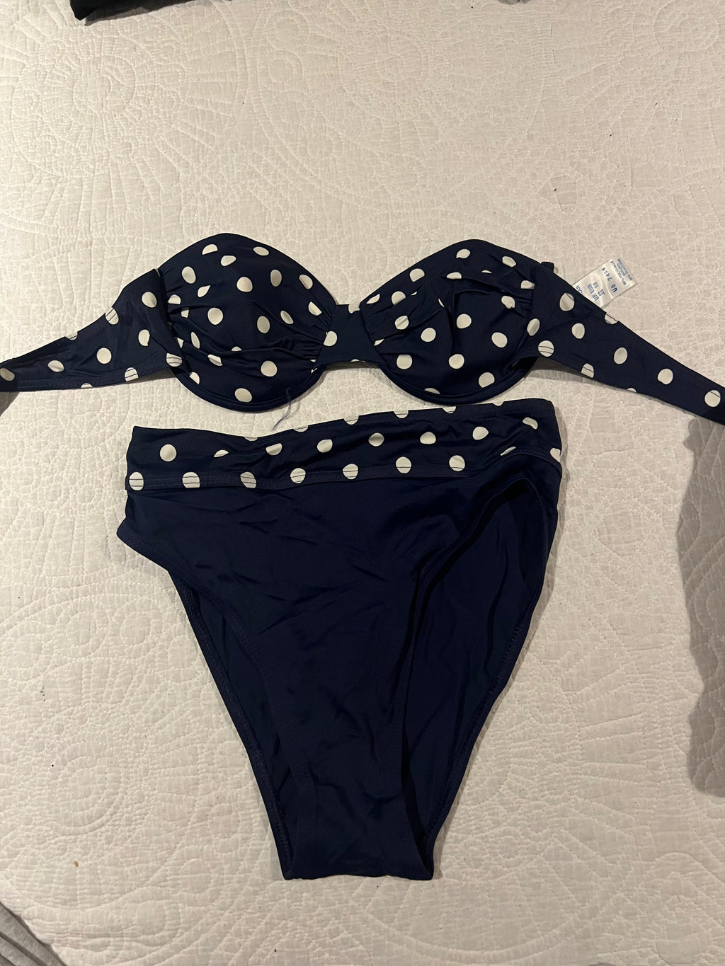 Black polka dot bikini set