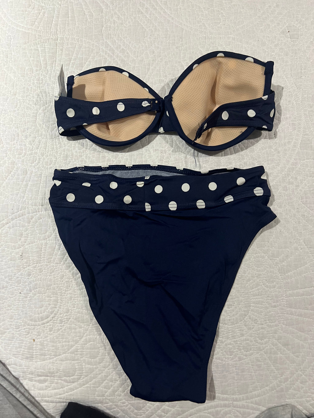 Black polka dot bikini set