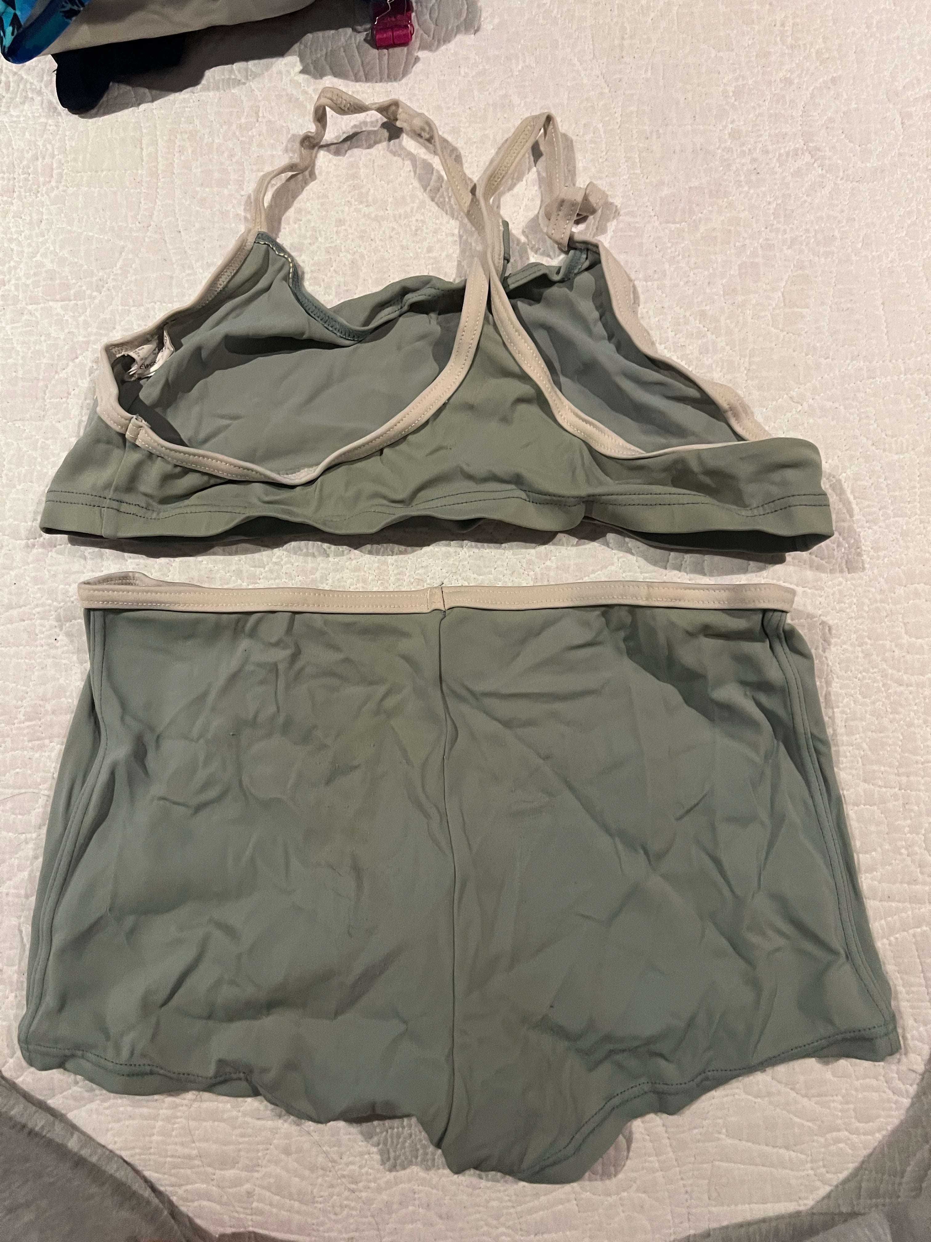 Sage green short and top set