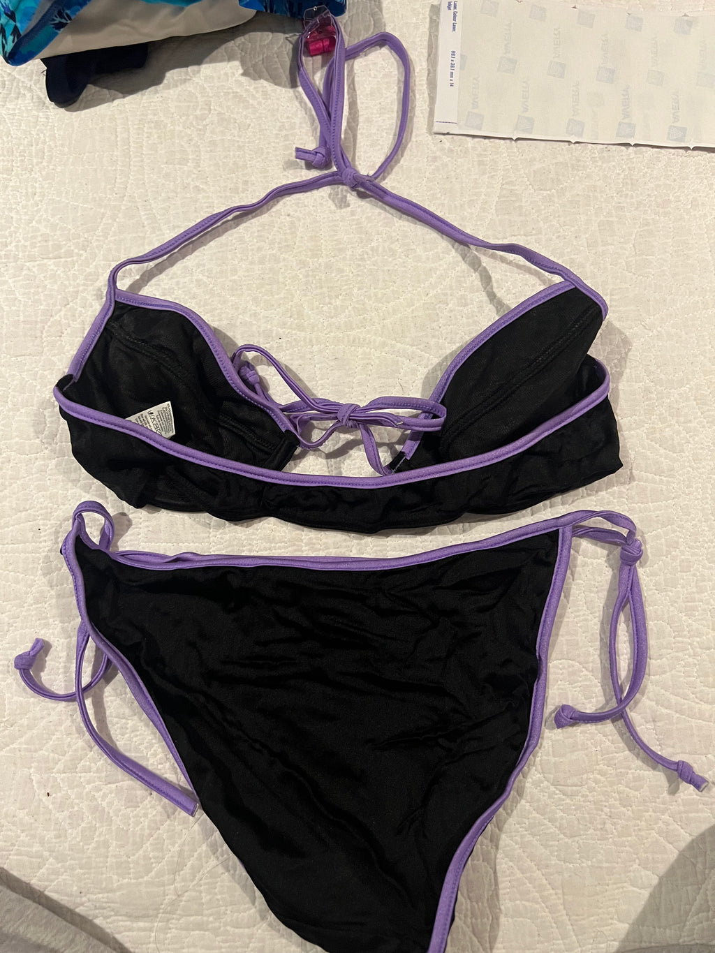Black/purple bikini set