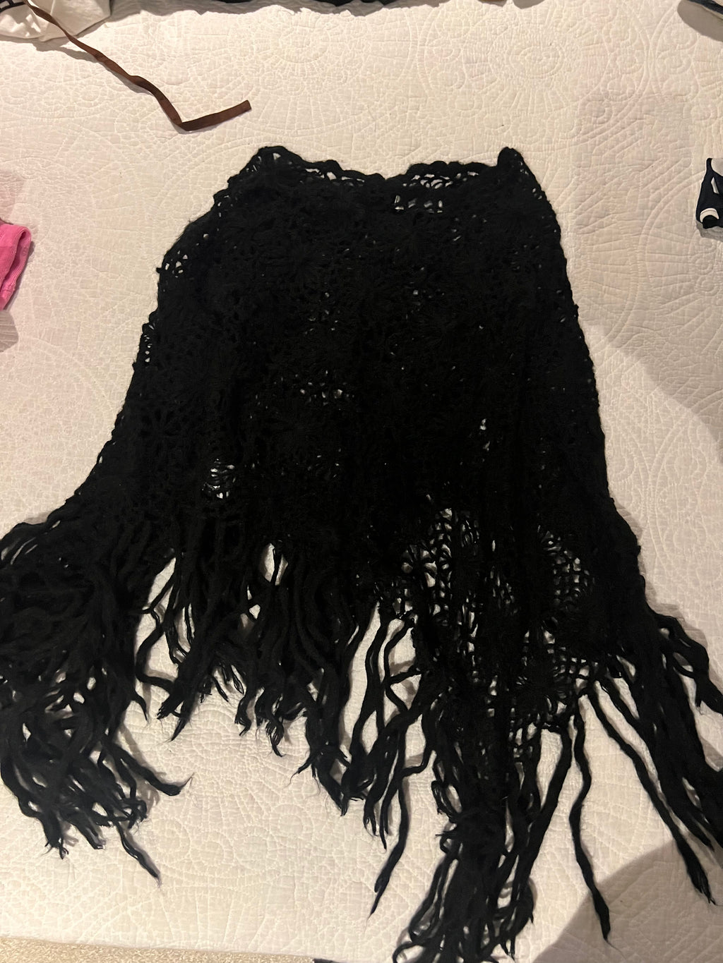 Black knitted shawl
