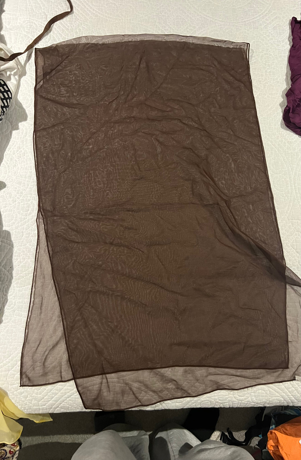 Brown sheer scarf