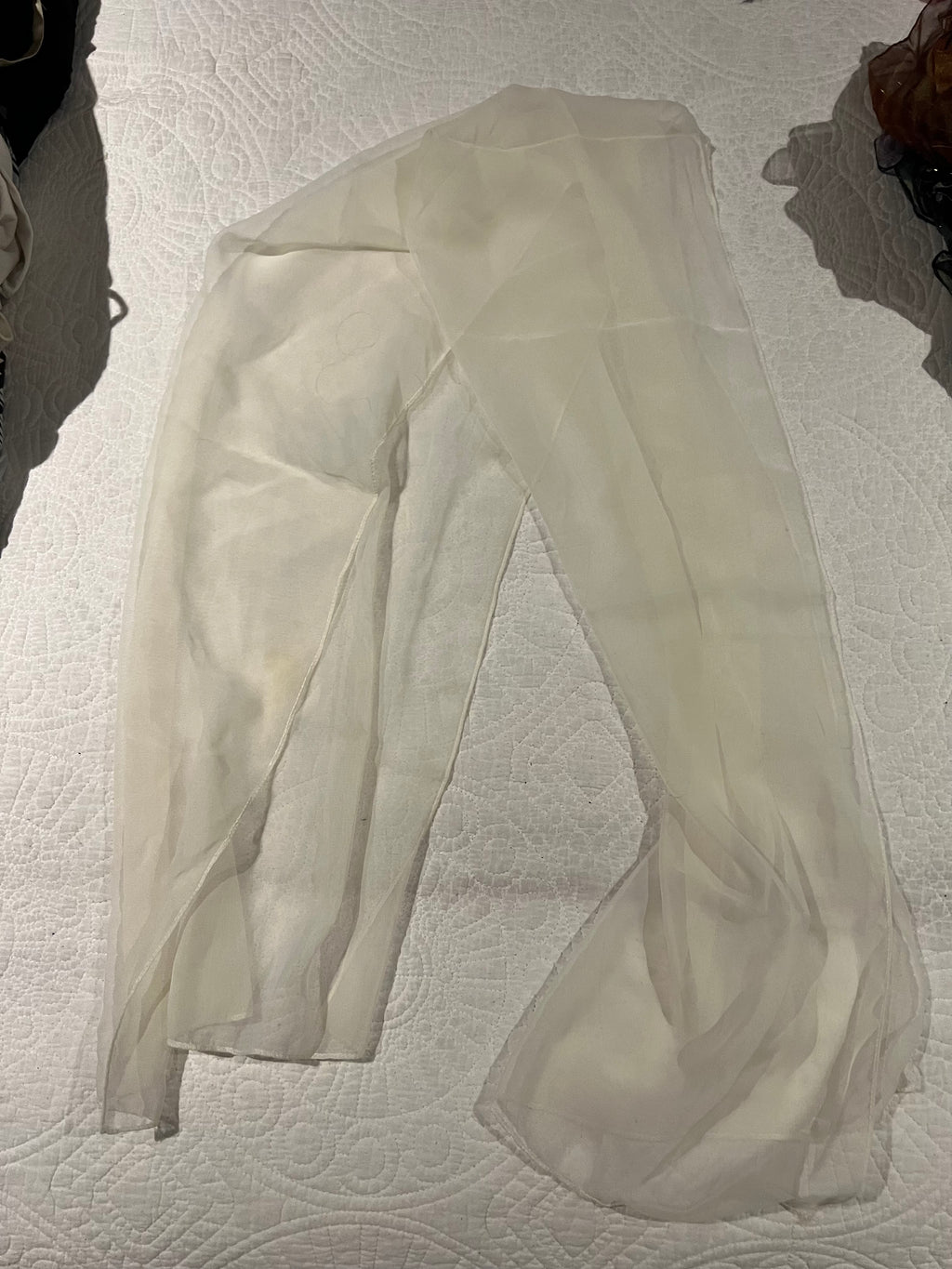 White sheer scarf