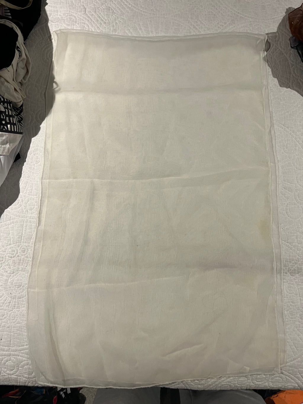 White sheer scarf
