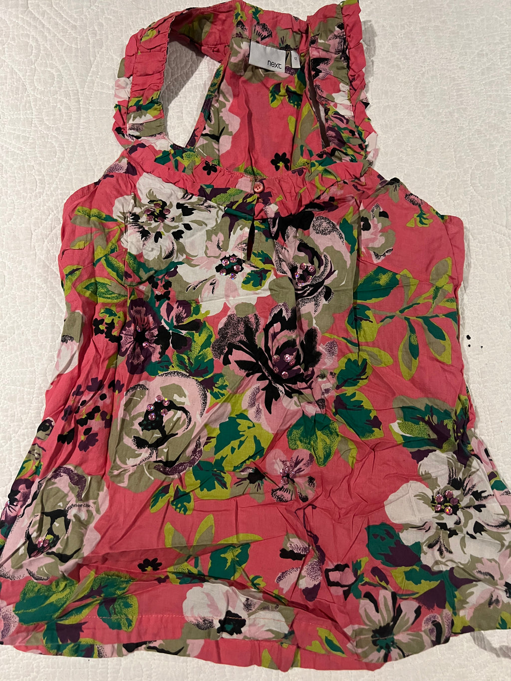 Pink flower print top