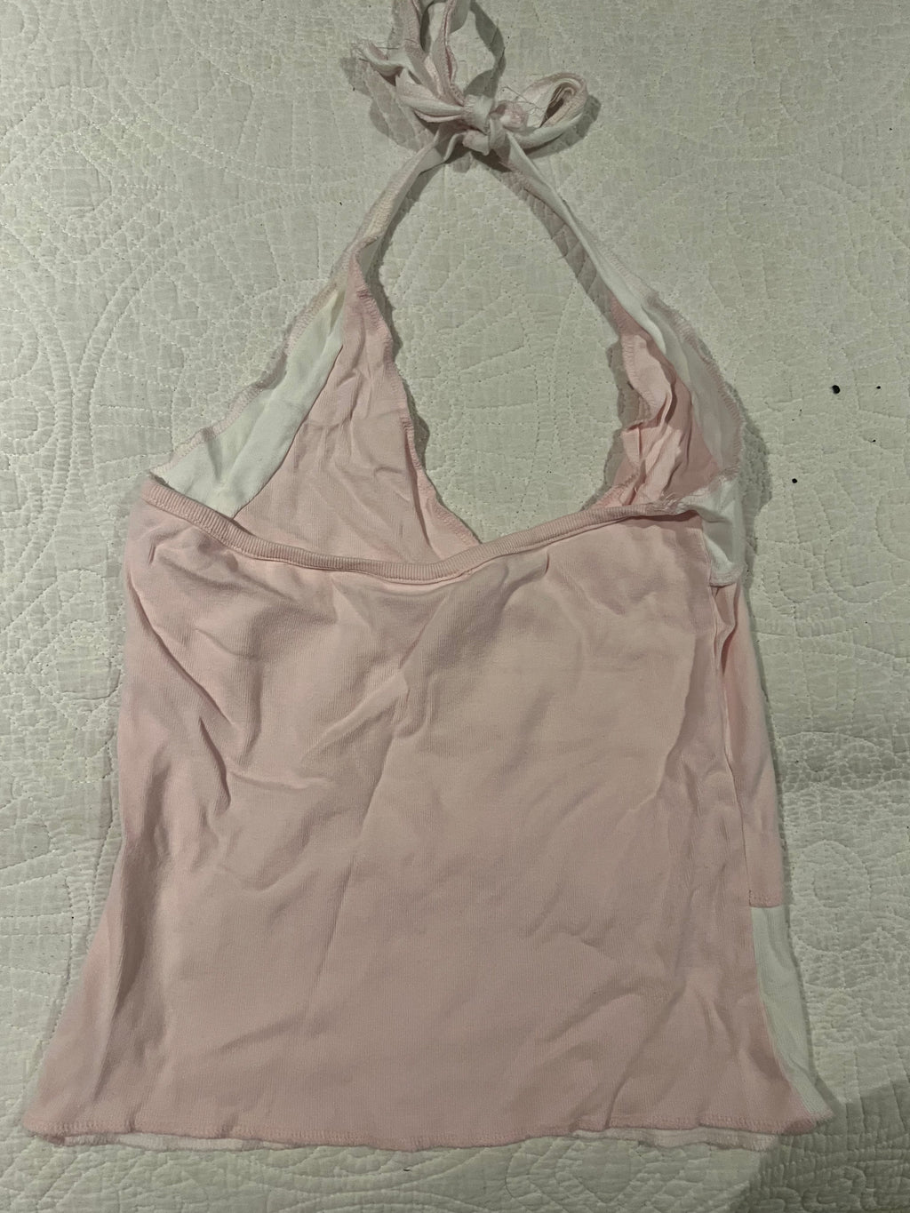 Pink/white vest crop top
