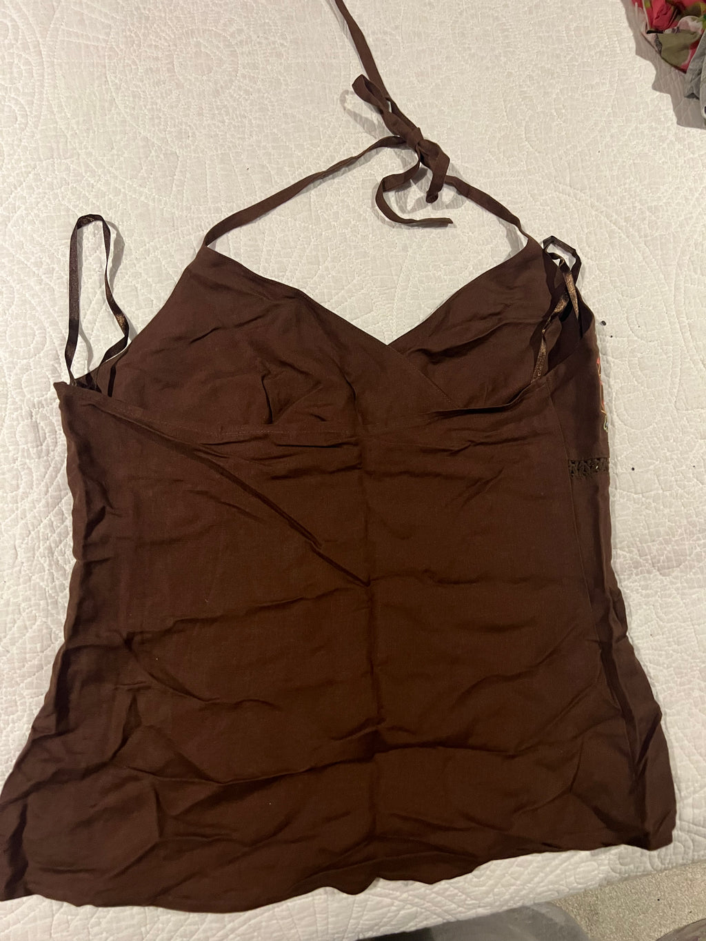 Brown vest crop top