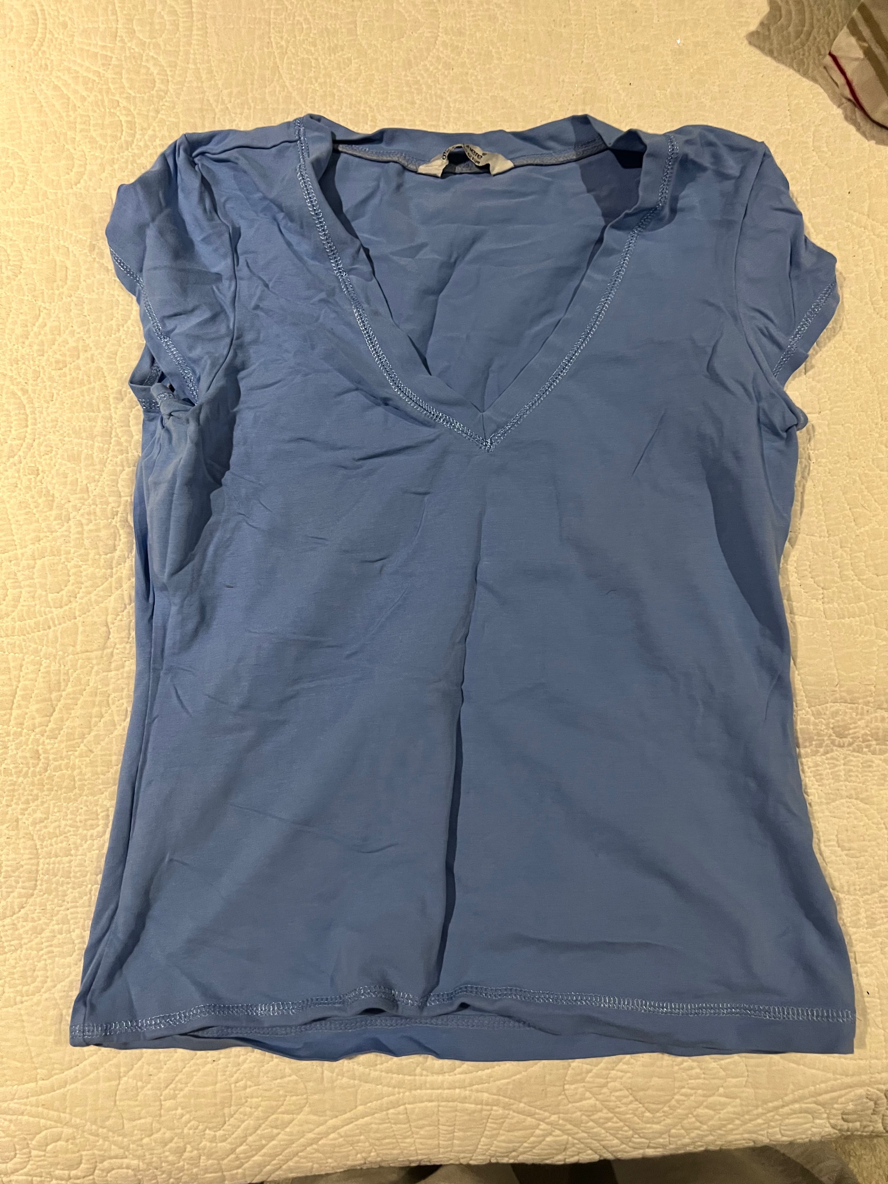 Blue v neck top