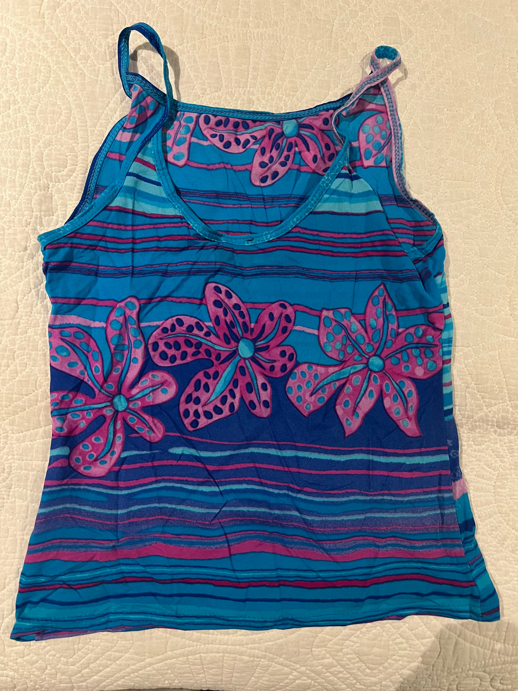 Blue/pink vest top