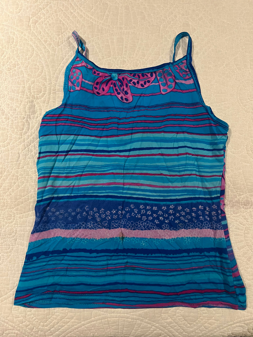 Blue/pink vest top