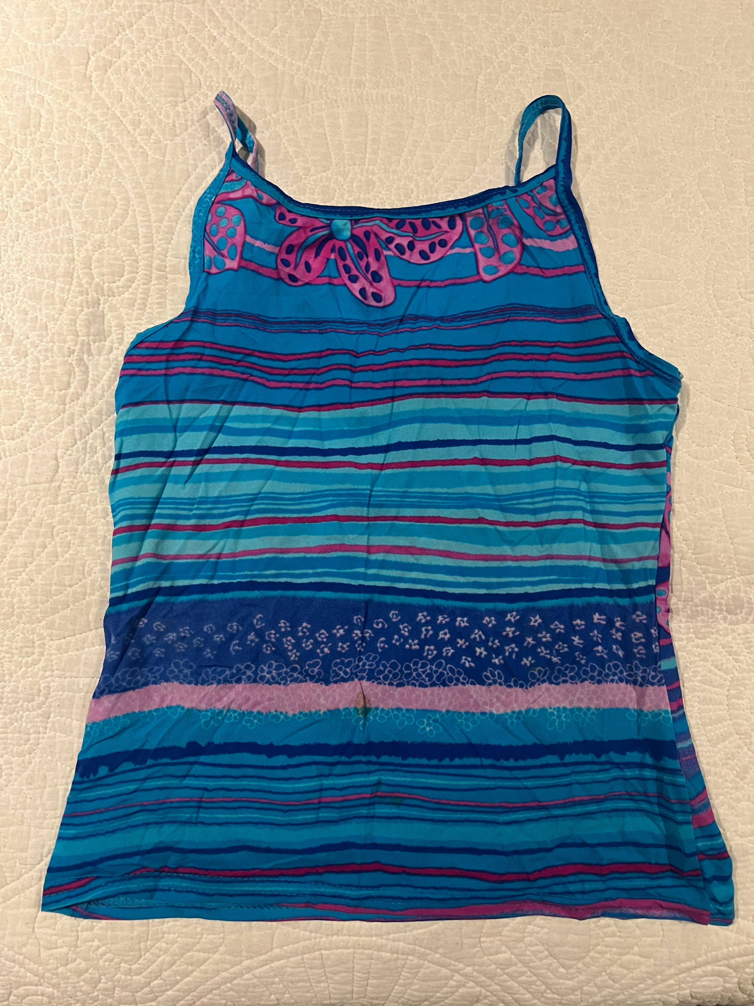 Blue/pink vest top