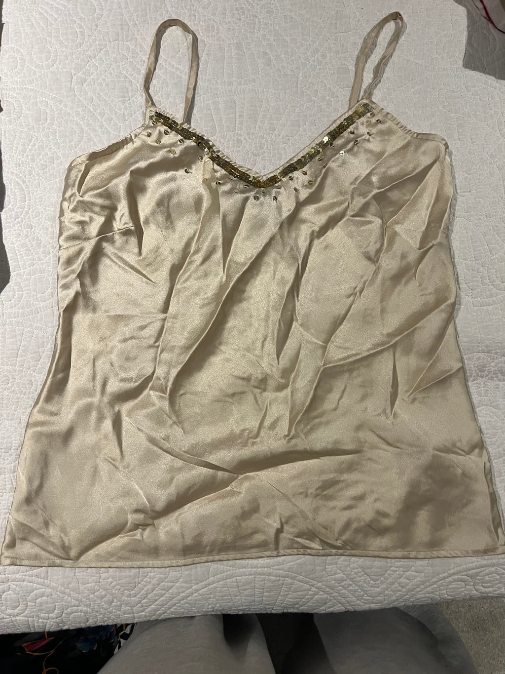 Cream satin like top