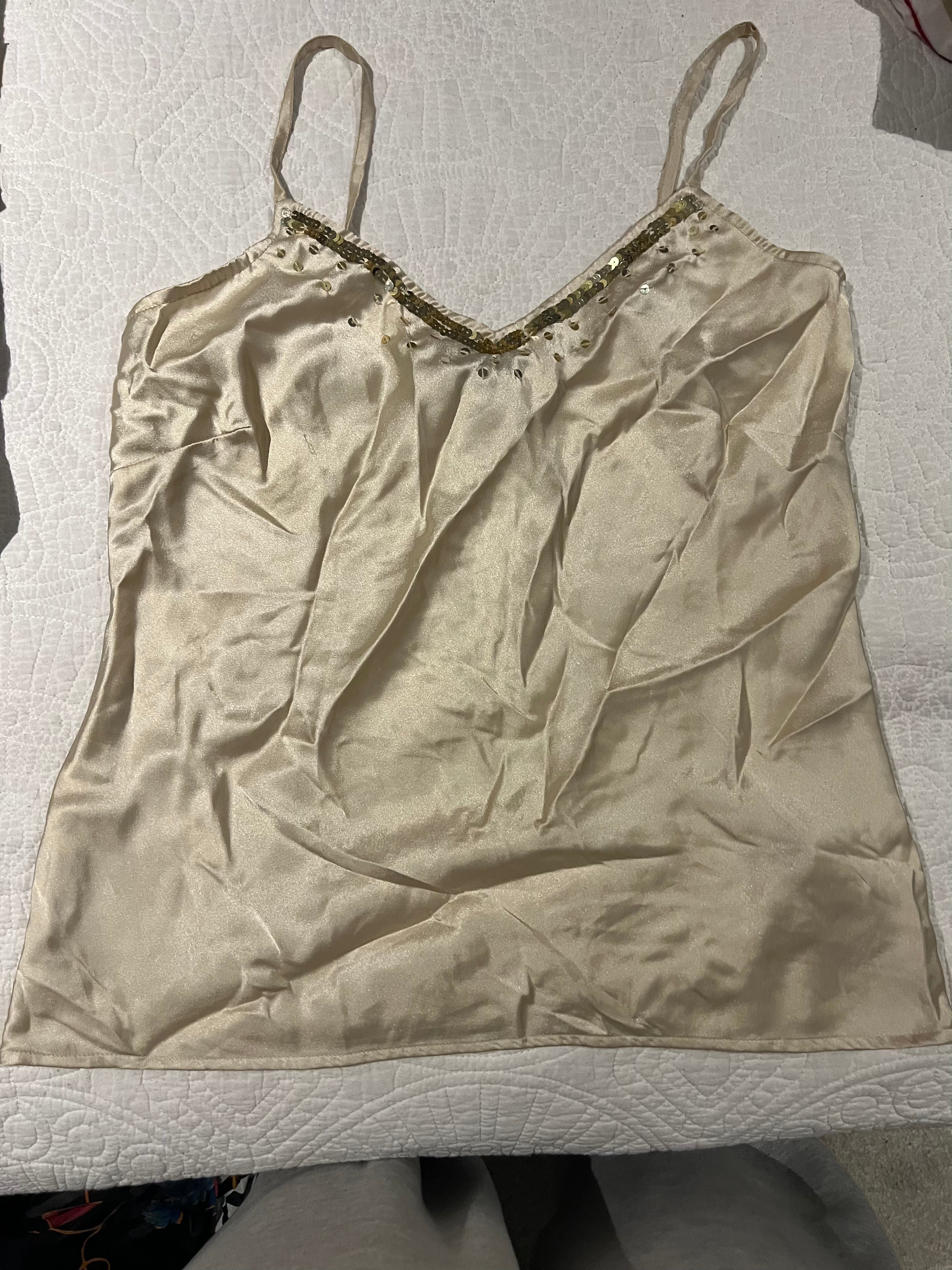 Cream satin like top